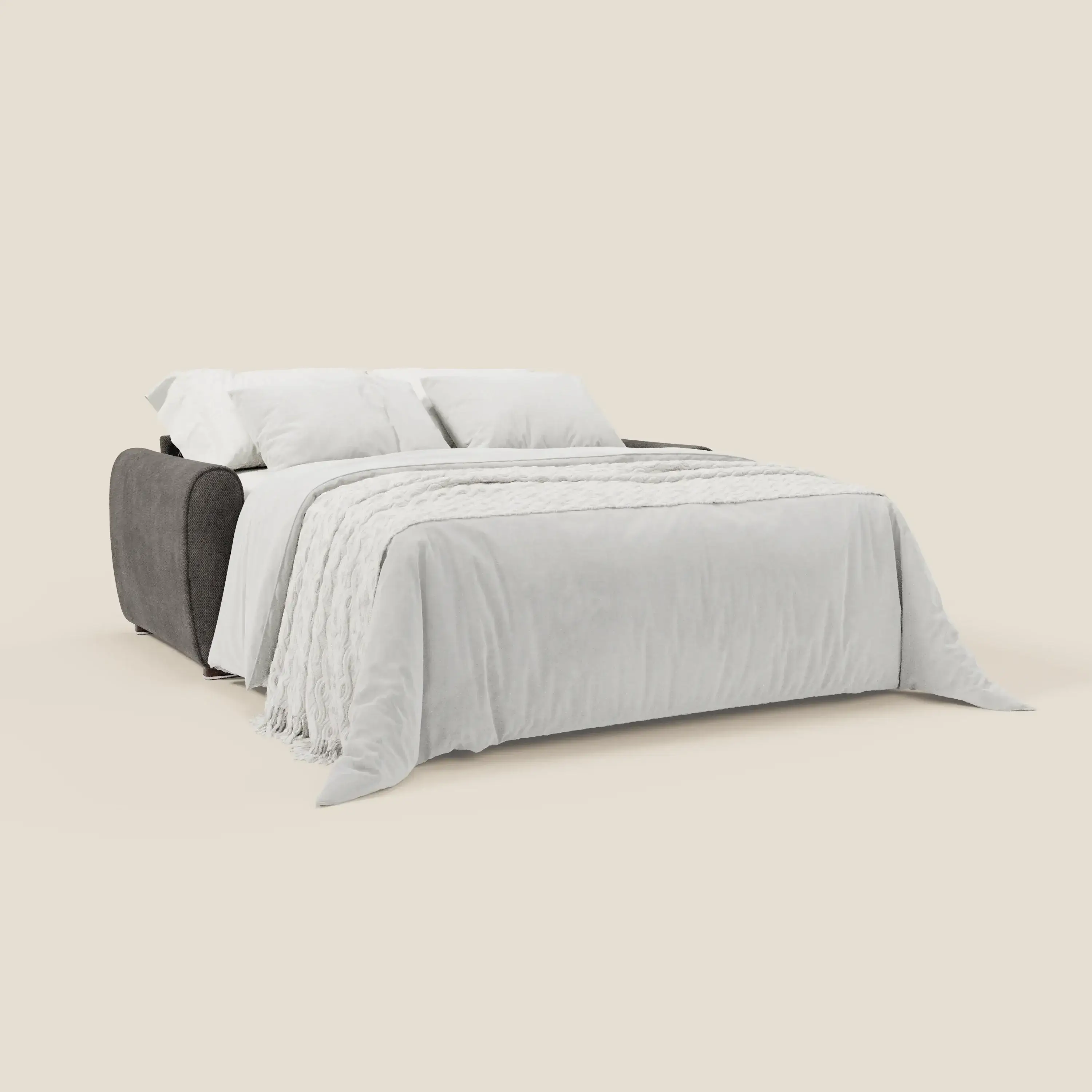 Kaleo Canapé convertible moderne avec matelas H17 cm - en tissu imperméable T26 anthracite - Image 2