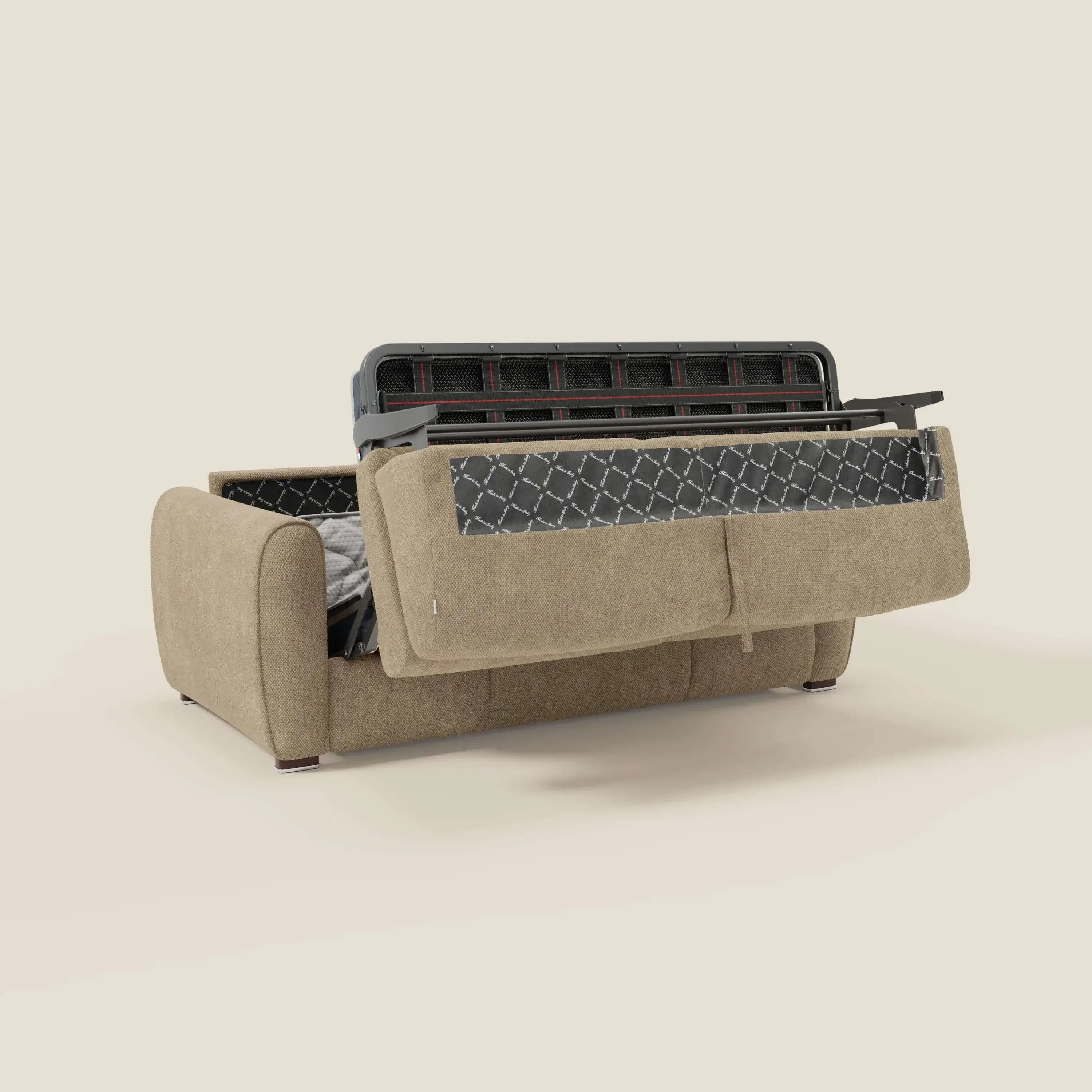 Kaleo Canapé convertible moderne avec matelas H17 cm - en tissu imperméable T26 beige - Image 10