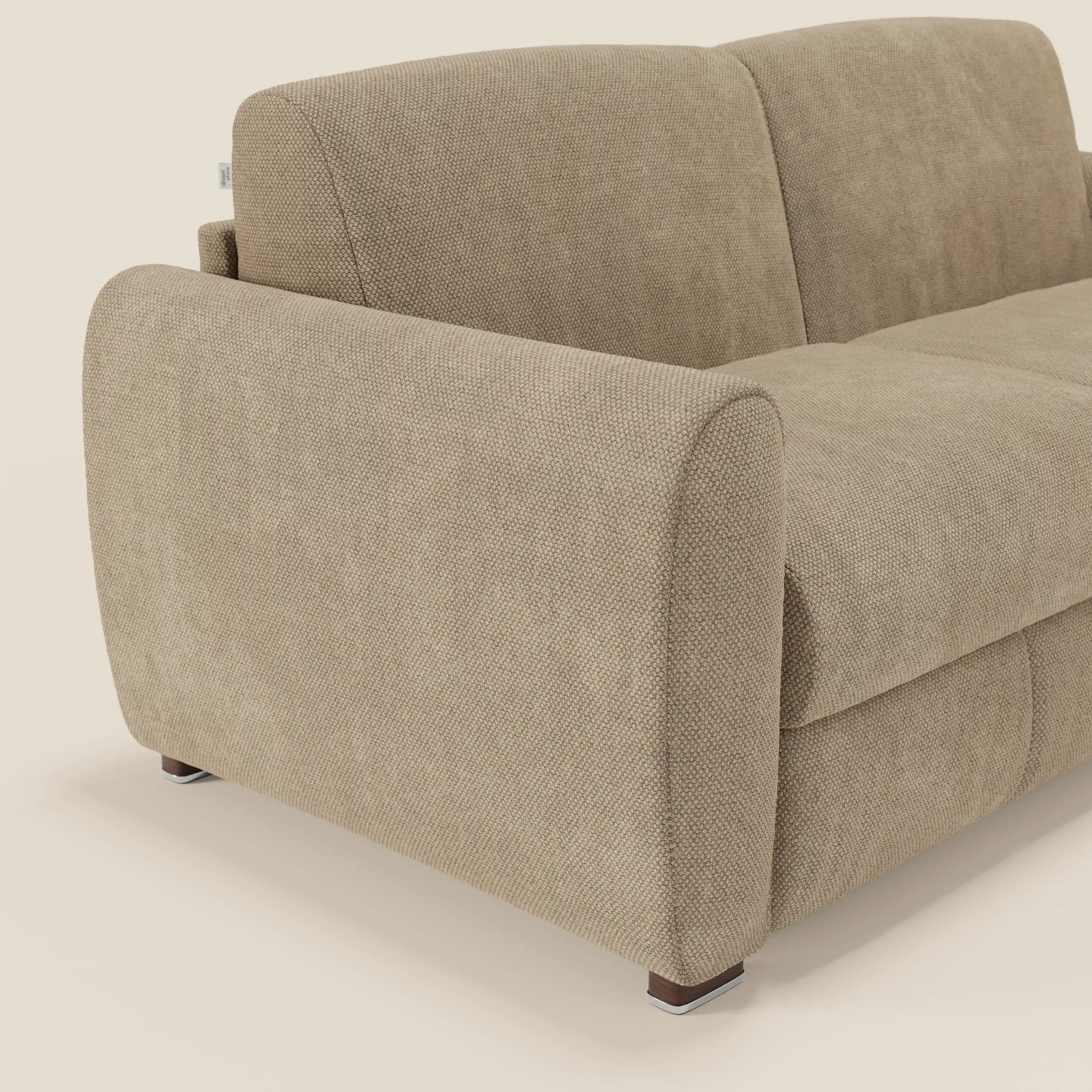 Kaleo Canapé convertible moderne avec matelas H17 cm - en tissu imperméable T26 beige - Image 6