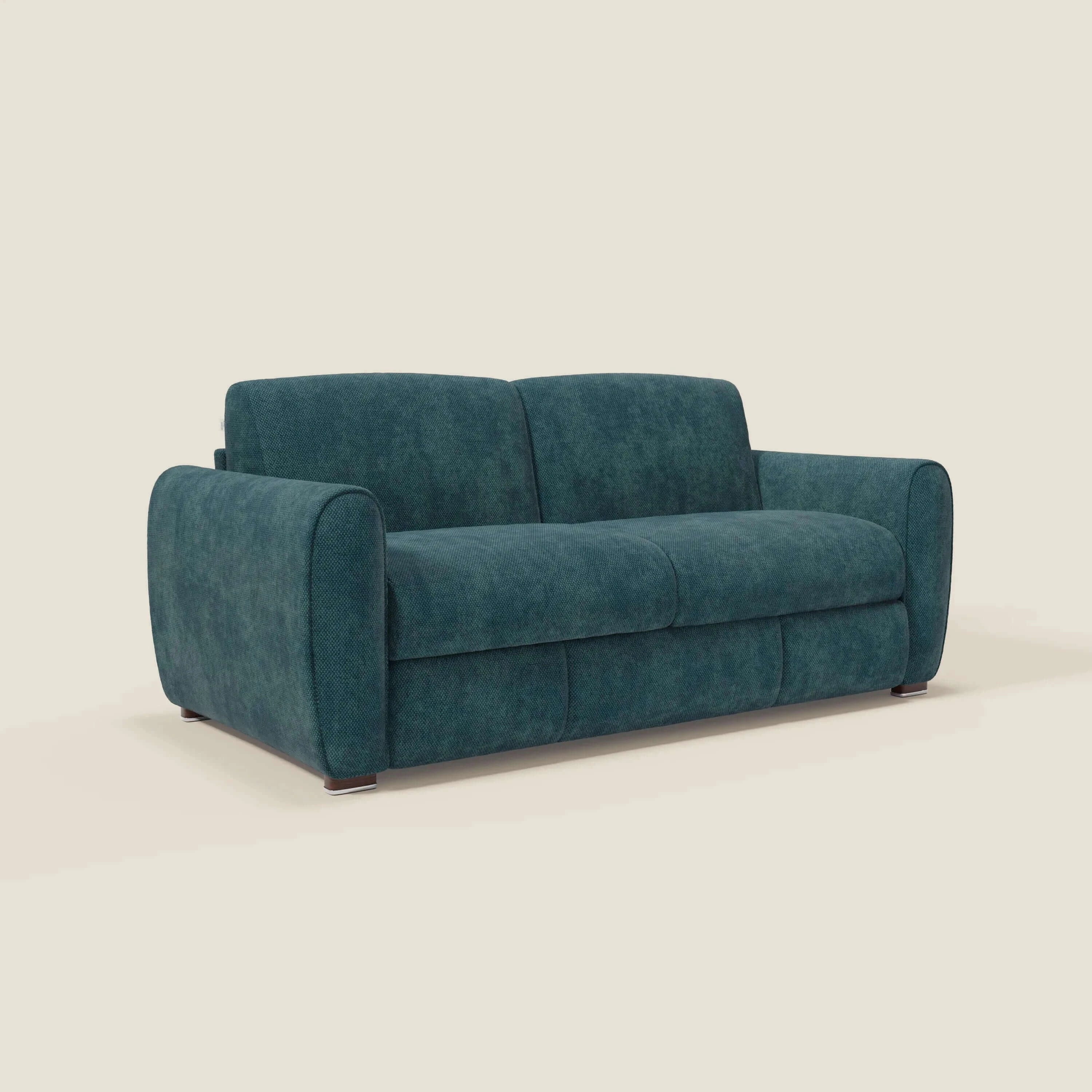 Kaleo Canapé convertible moderne avec matelas H17 cm - en tissu imperméable T26 bleu canard - Image 3