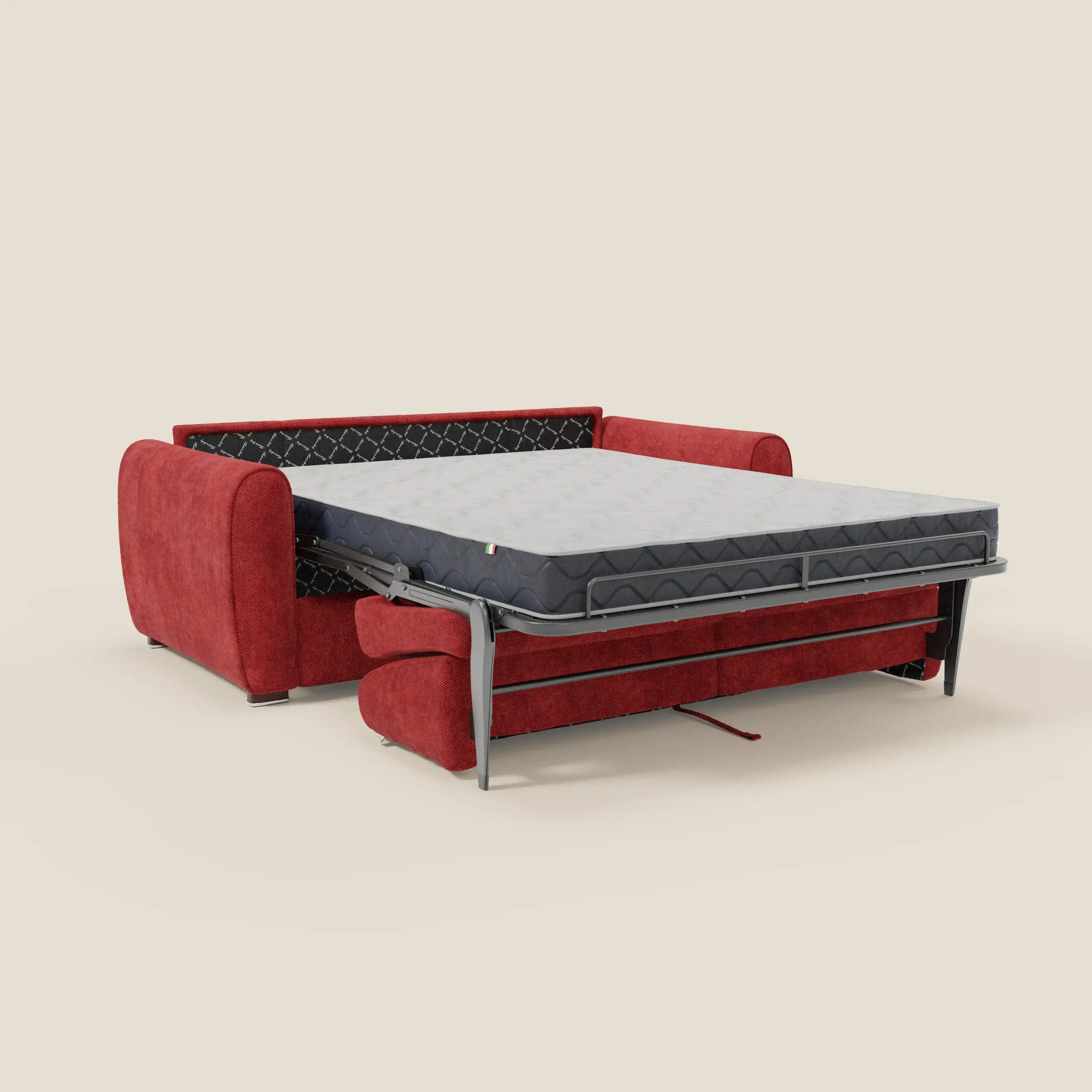 Kaleo Canapé convertible moderne avec matelas H17 cm - en tissu imperméable T26 rouge - Image 11