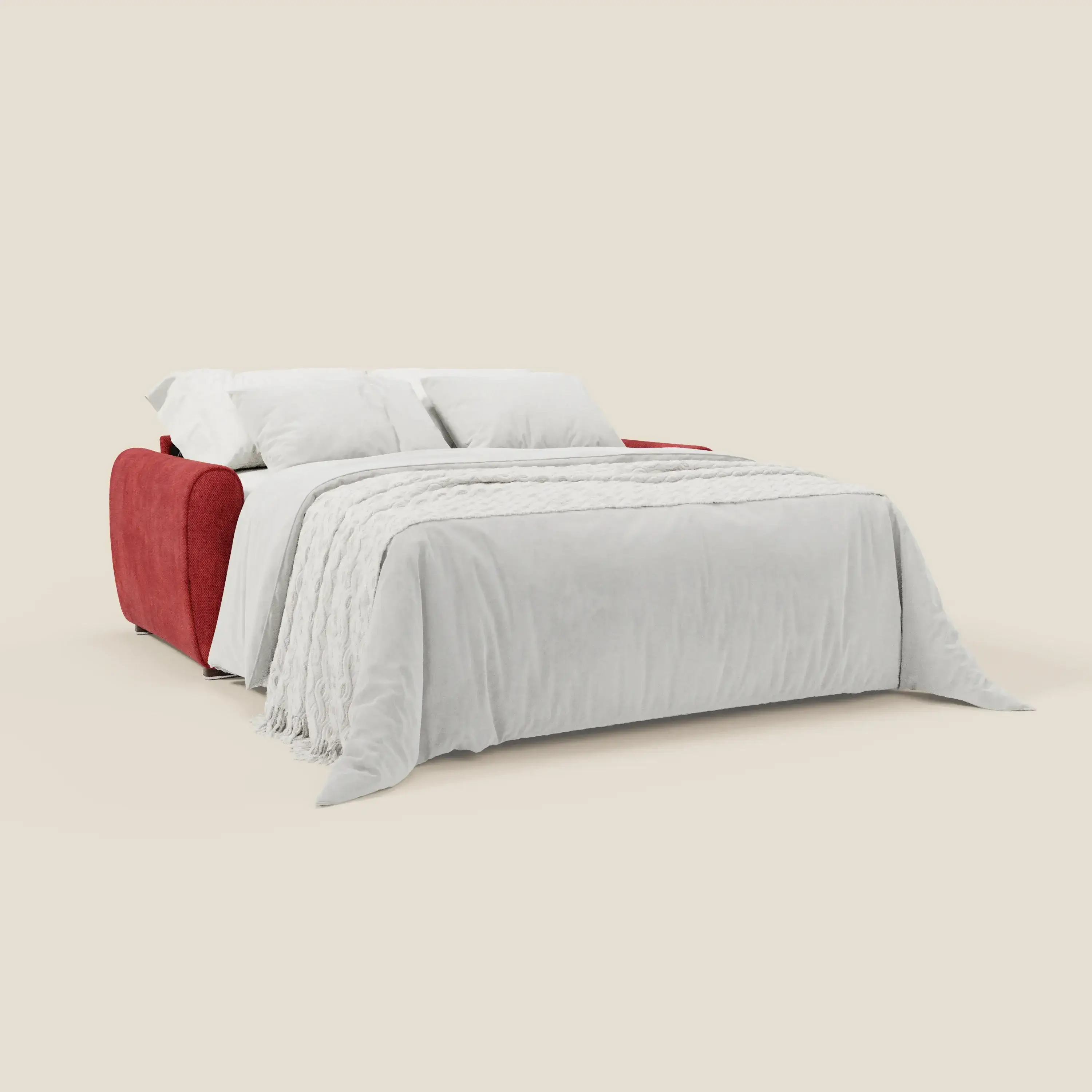 Kaleo Canapé convertible moderne avec matelas H17 cm - en tissu imperméable T26 rouge - Image 2