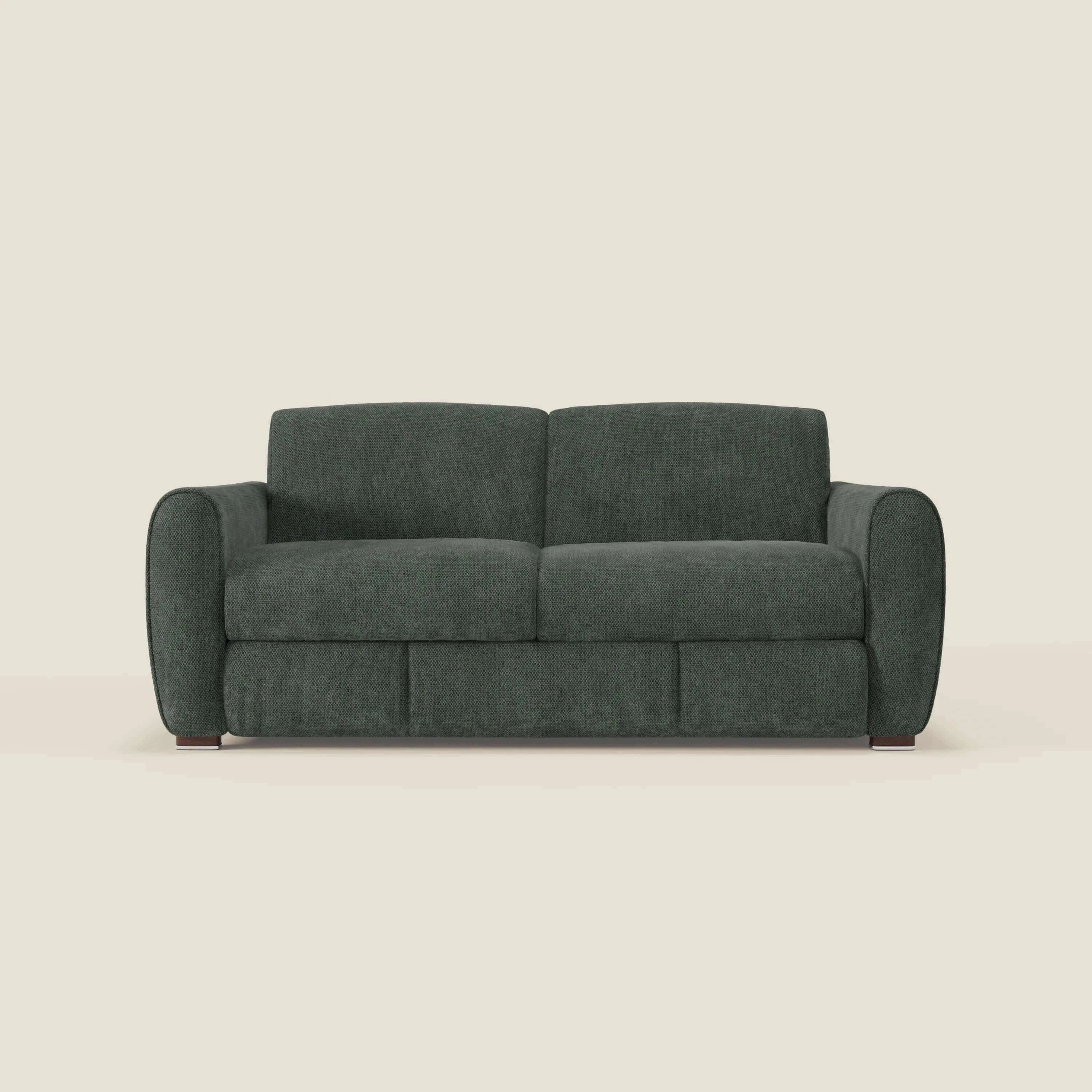Kaleo Canapé convertible moderne avec matelas H17 cm - en tissu imperméable T26 vert olive