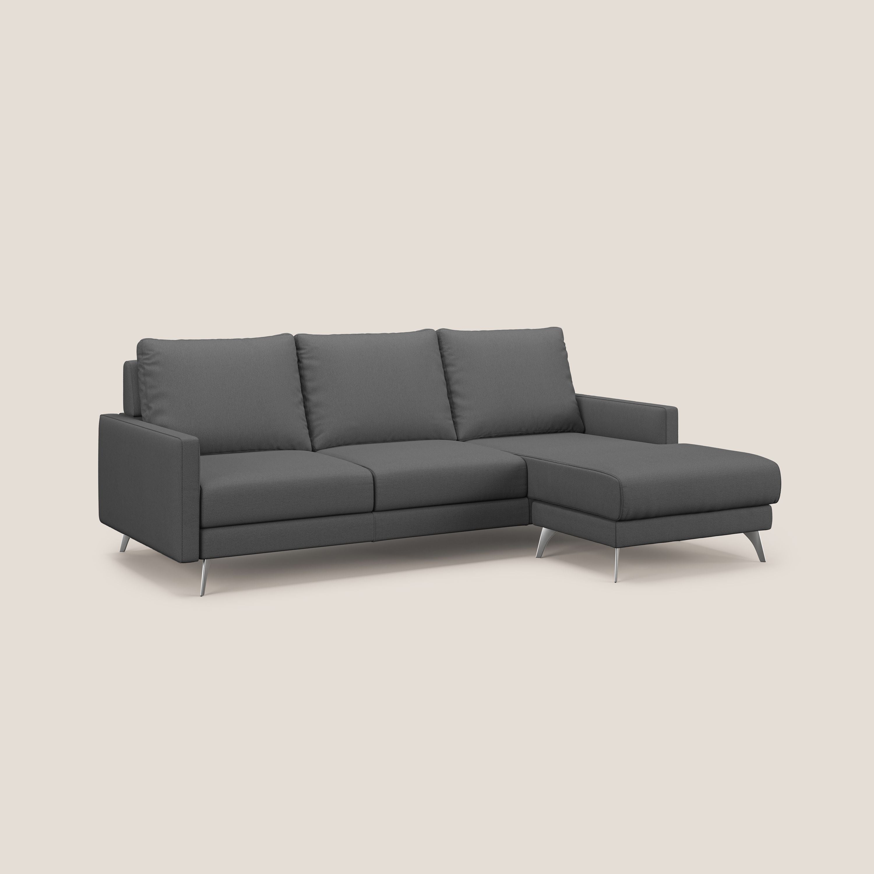 Klimt canapé d'angle avec assises coulissantes en tissu dous détachable T05 anthracite - Image 3