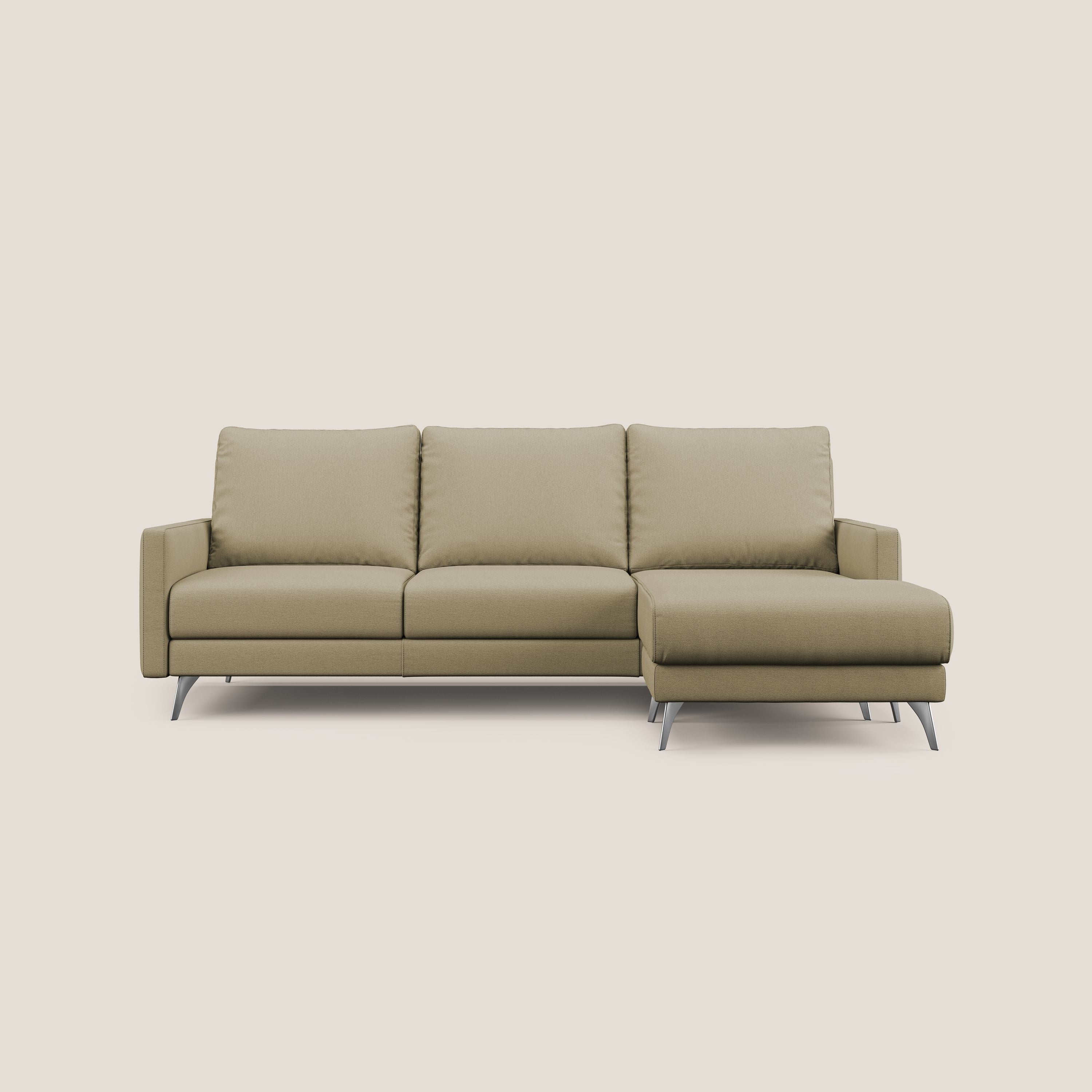 Klimt canapé d'angle avec assises coulissantes en tissu dous détachable T05 chameau