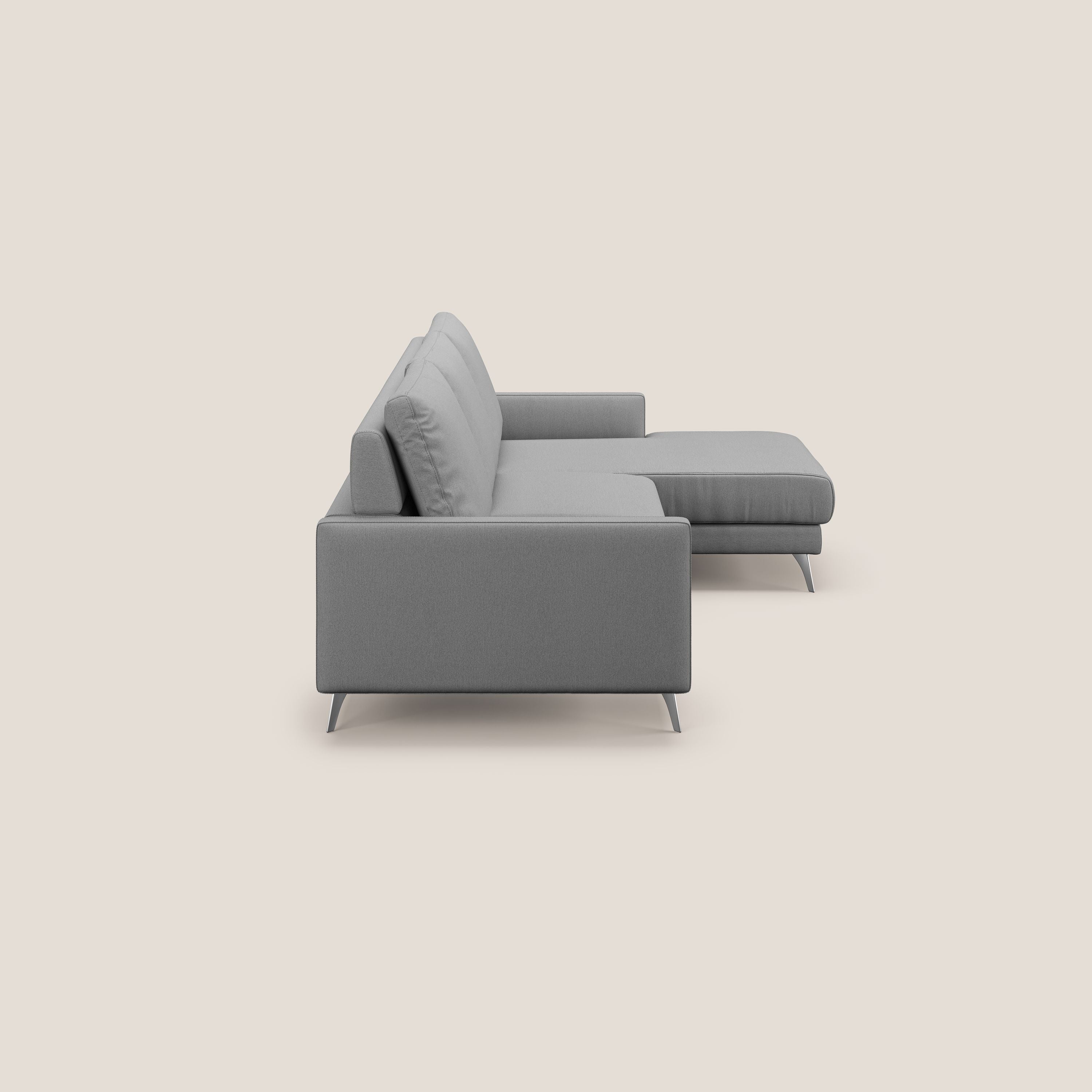Klimt canapé d'angle avec assises coulissantes en tissu dous détachable T05 gris - Image 4