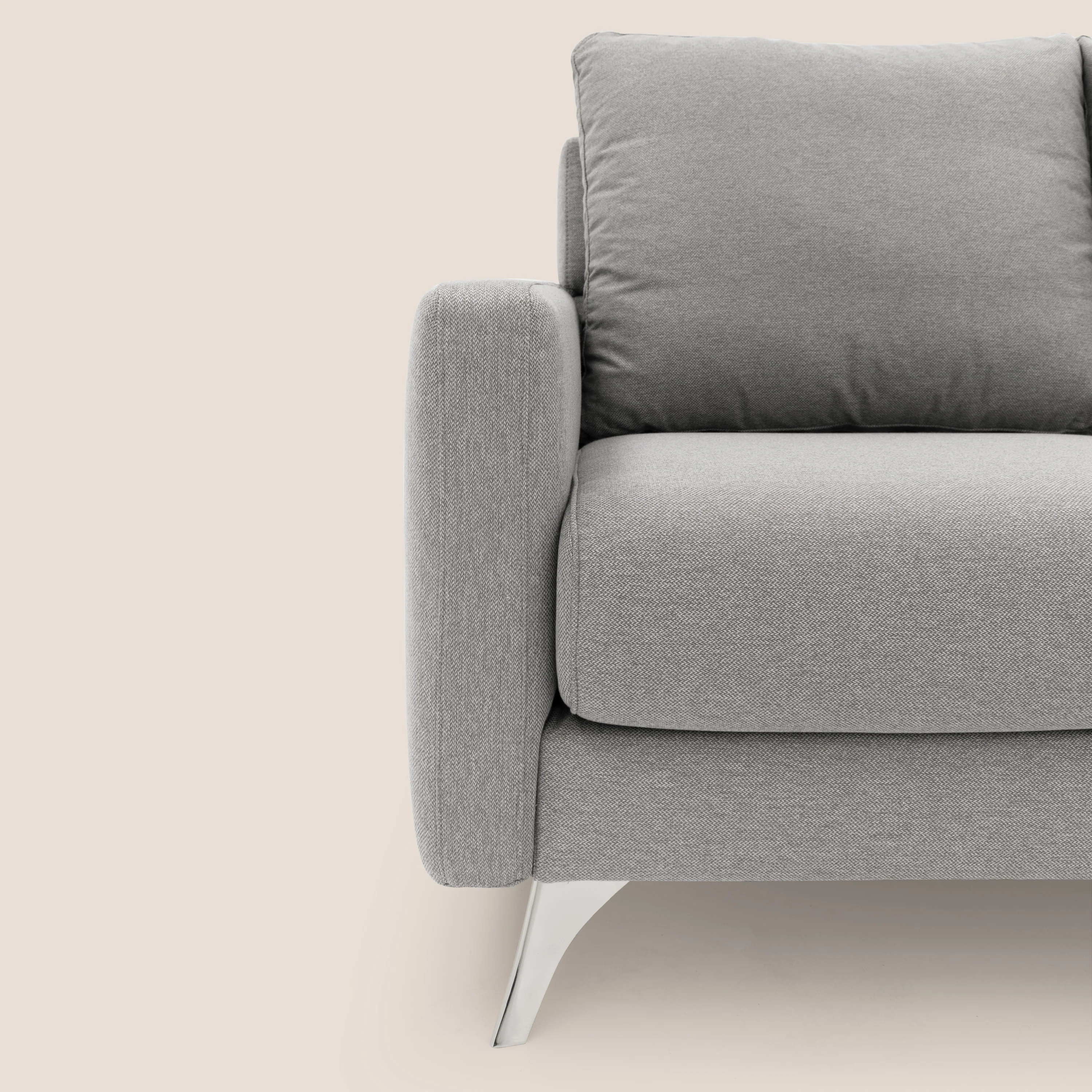 Klimt canapé d'angle avec assises coulissantes en tissu dous détachable T05 gris - Image 6