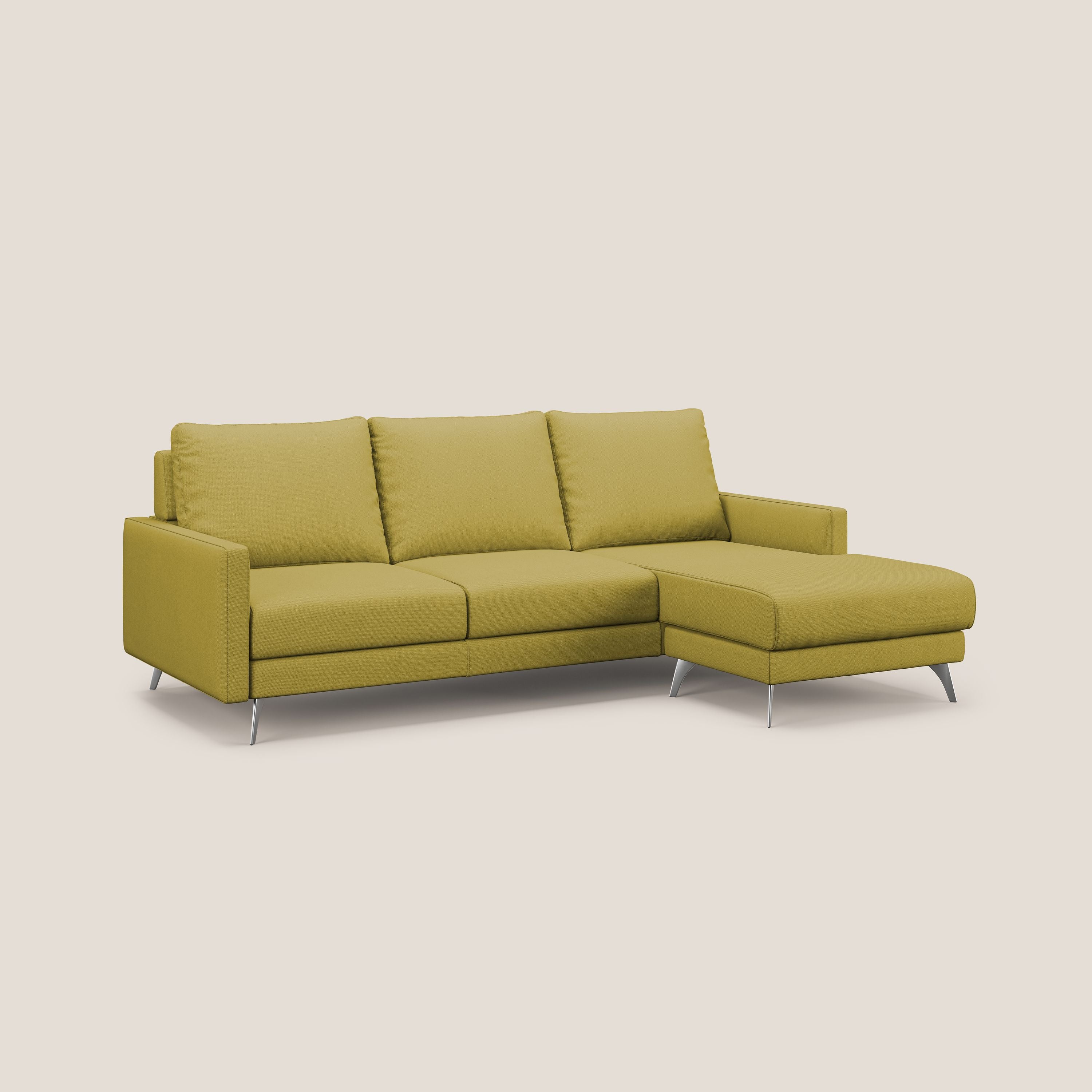 Klimt canapé d'angle avec assises coulissantes en tissu dous détachable T05 jaune - Image 3
