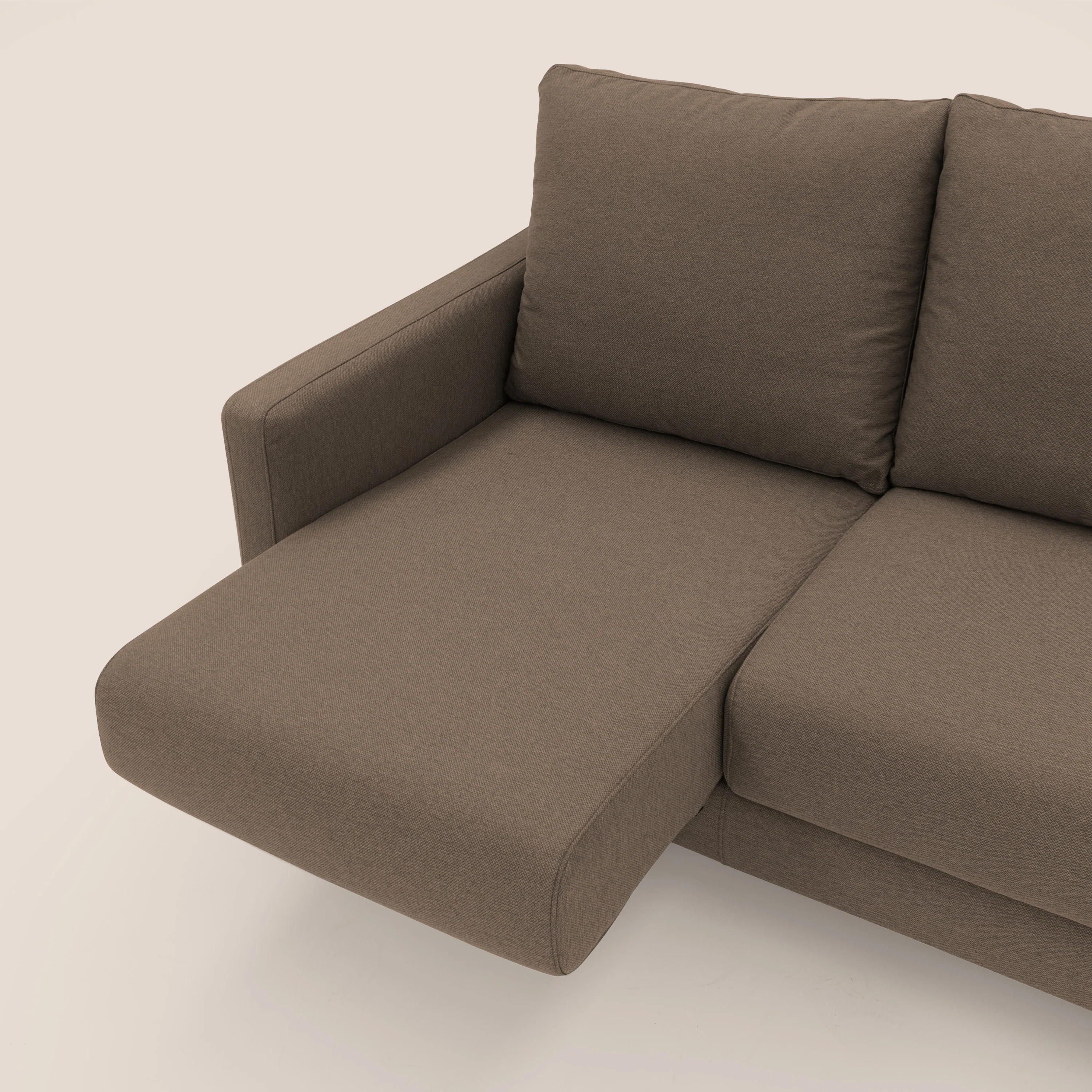 Klimt canapé d'angle avec assises coulissantes en tissu dous détachable T05 marron - Image 8