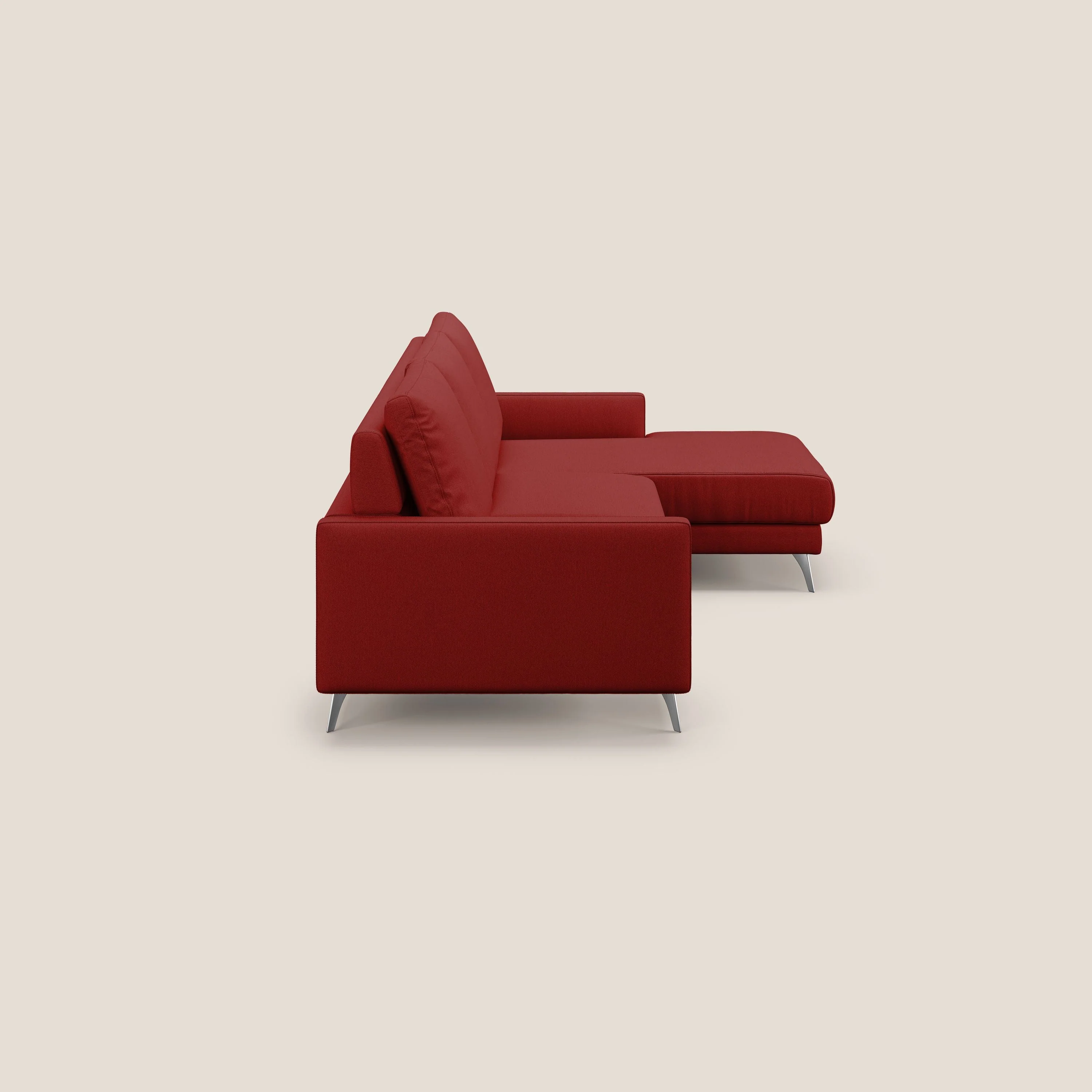 Klimt canapé d'angle avec assises coulissantes en tissu dous détachable T05 rouge - Image 4
