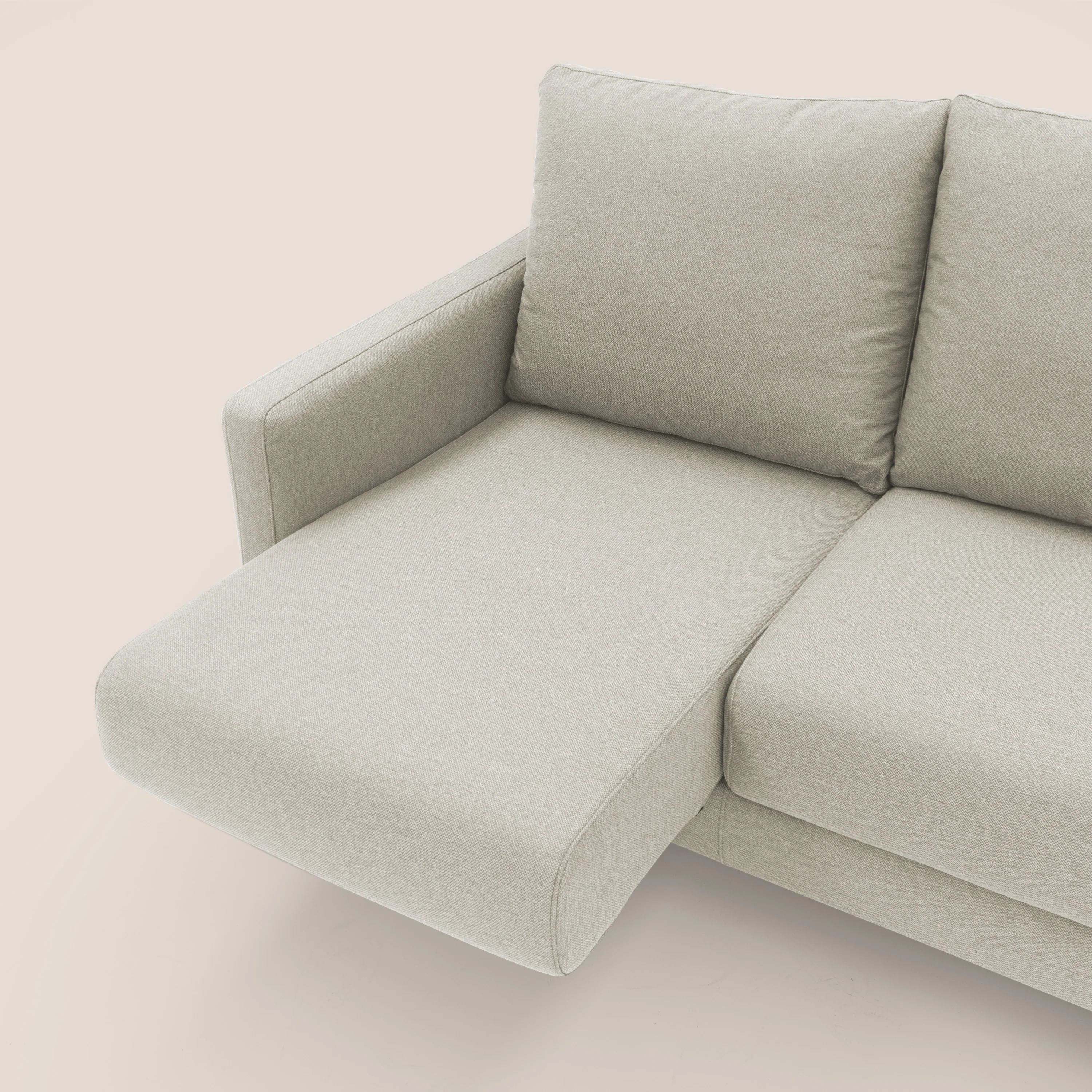 Klimt canapé avec assises coulissantes et dossier en duvet d'oie en tissu détachable T05 crème - Image 6