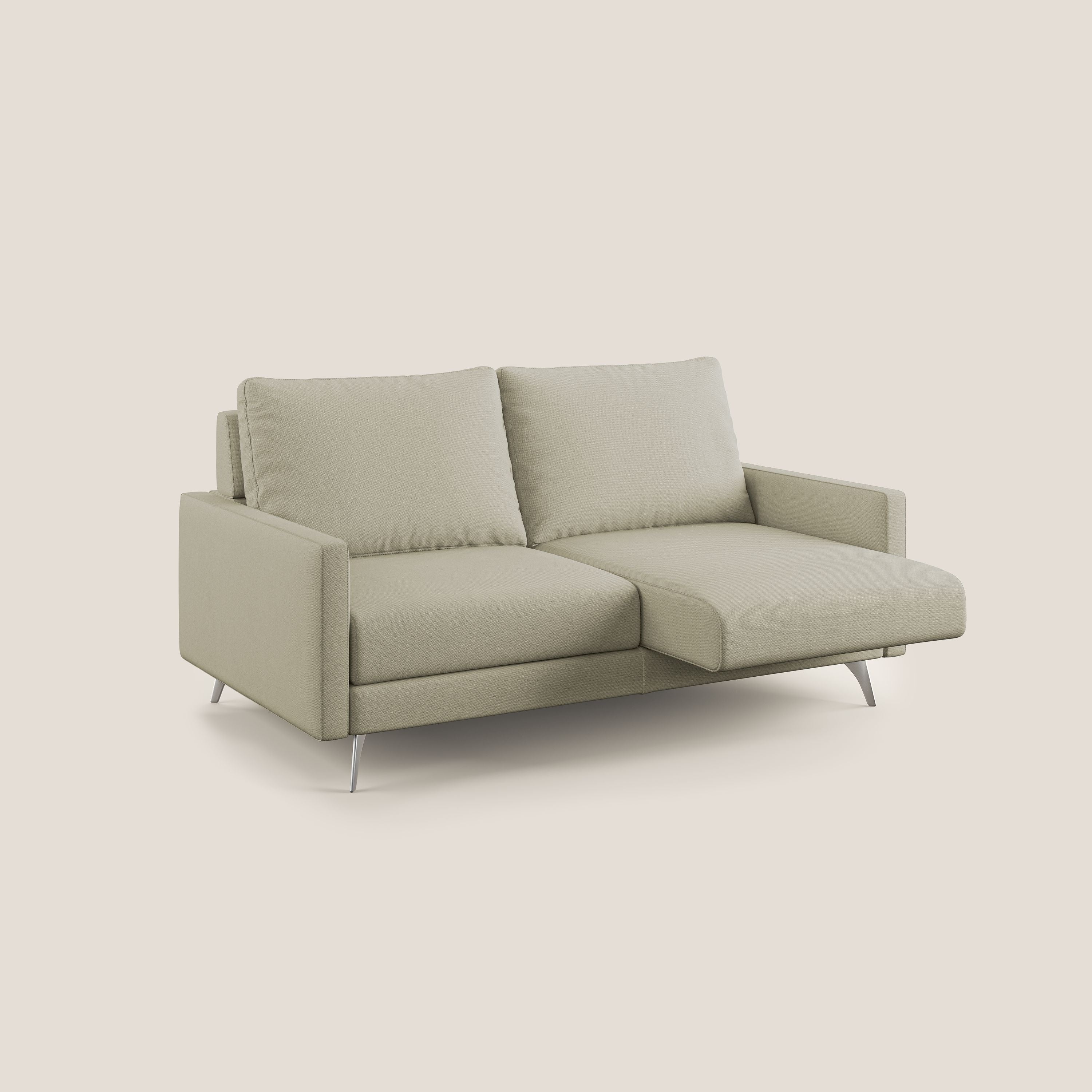 Klimt canapé avec assises coulissantes et dossier en duvet d'oie en tissu détachable T05 crème - Image 9