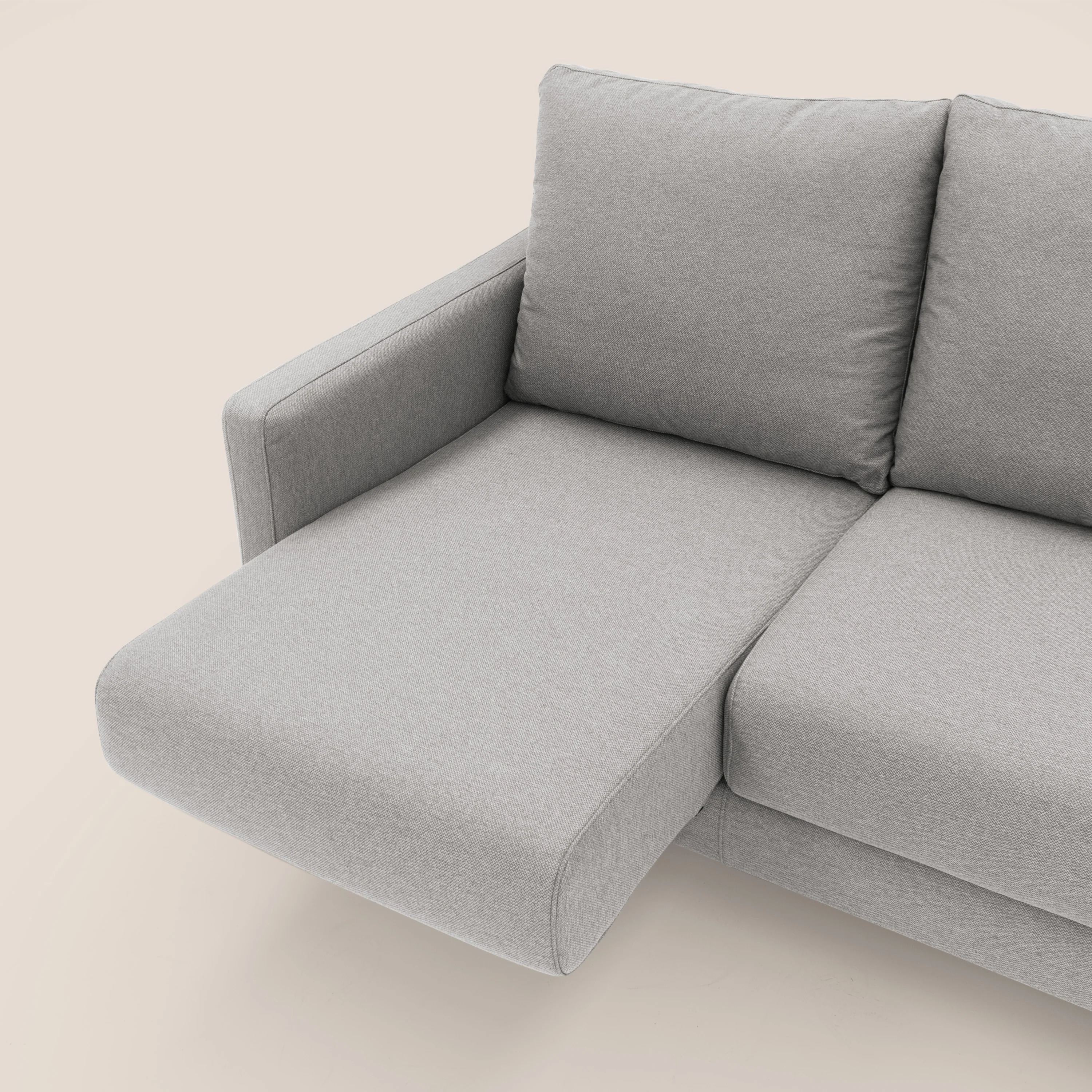 Klimt canapé avec assises coulissantes et dossier en duvet d'oie en tissu détachable T05 gris - Image 6