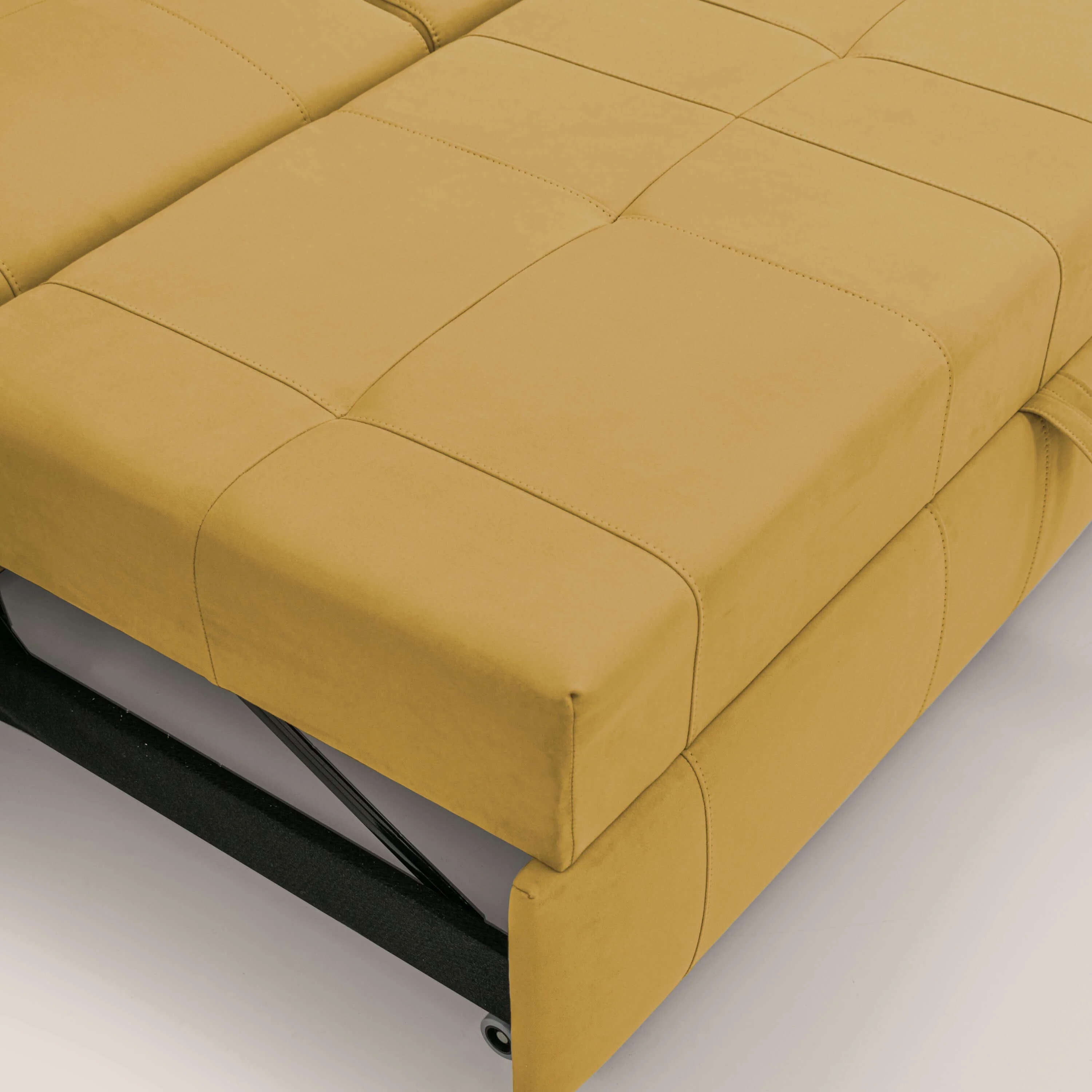 Kronos Canapé avec pouf extractible et têtières inclinalbes en microfibre douce imperméable T11 jaune - Image 9