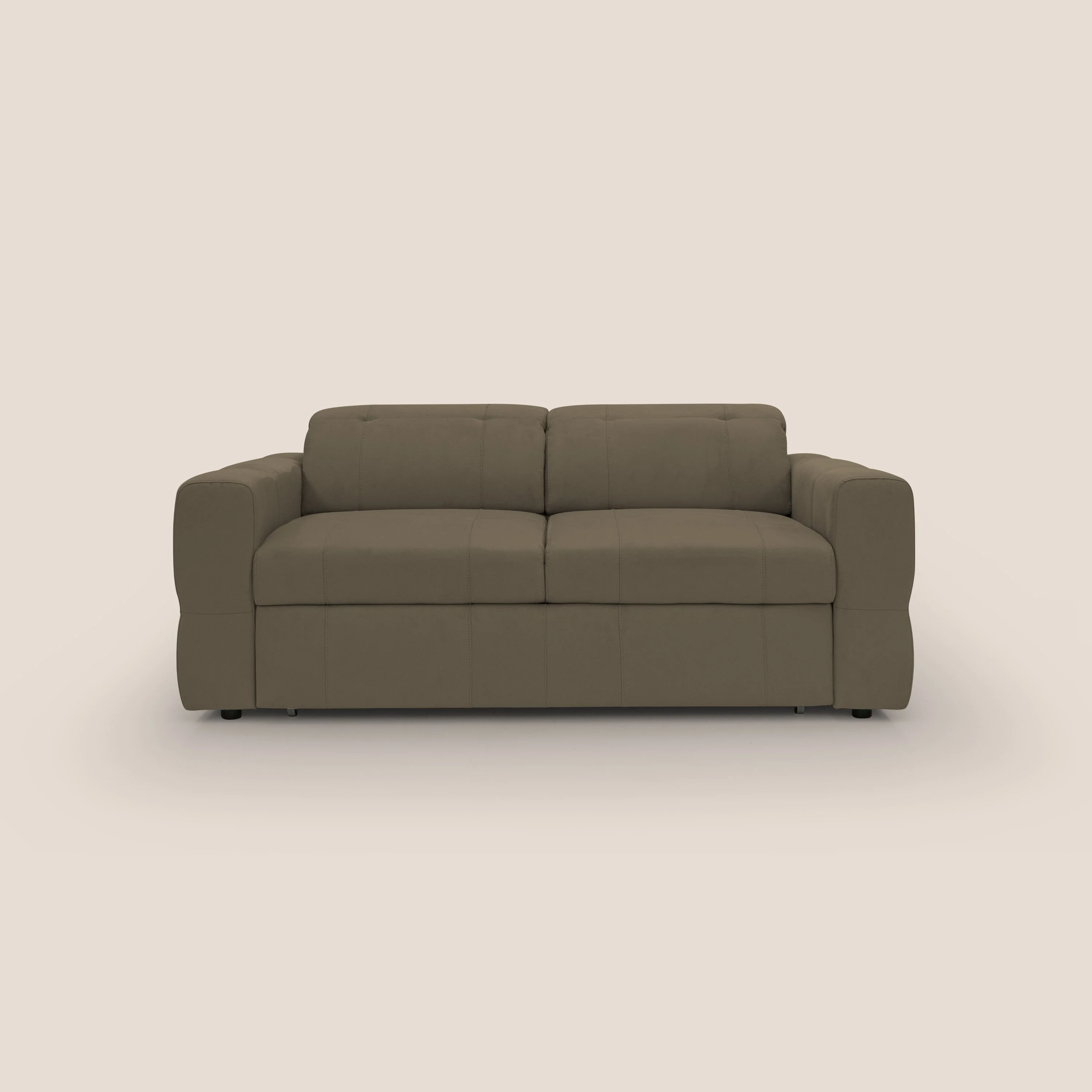 Kronos Canapé avec pouf extractible et têtières inclinalbes en microfibre douce imperméable T11 marron