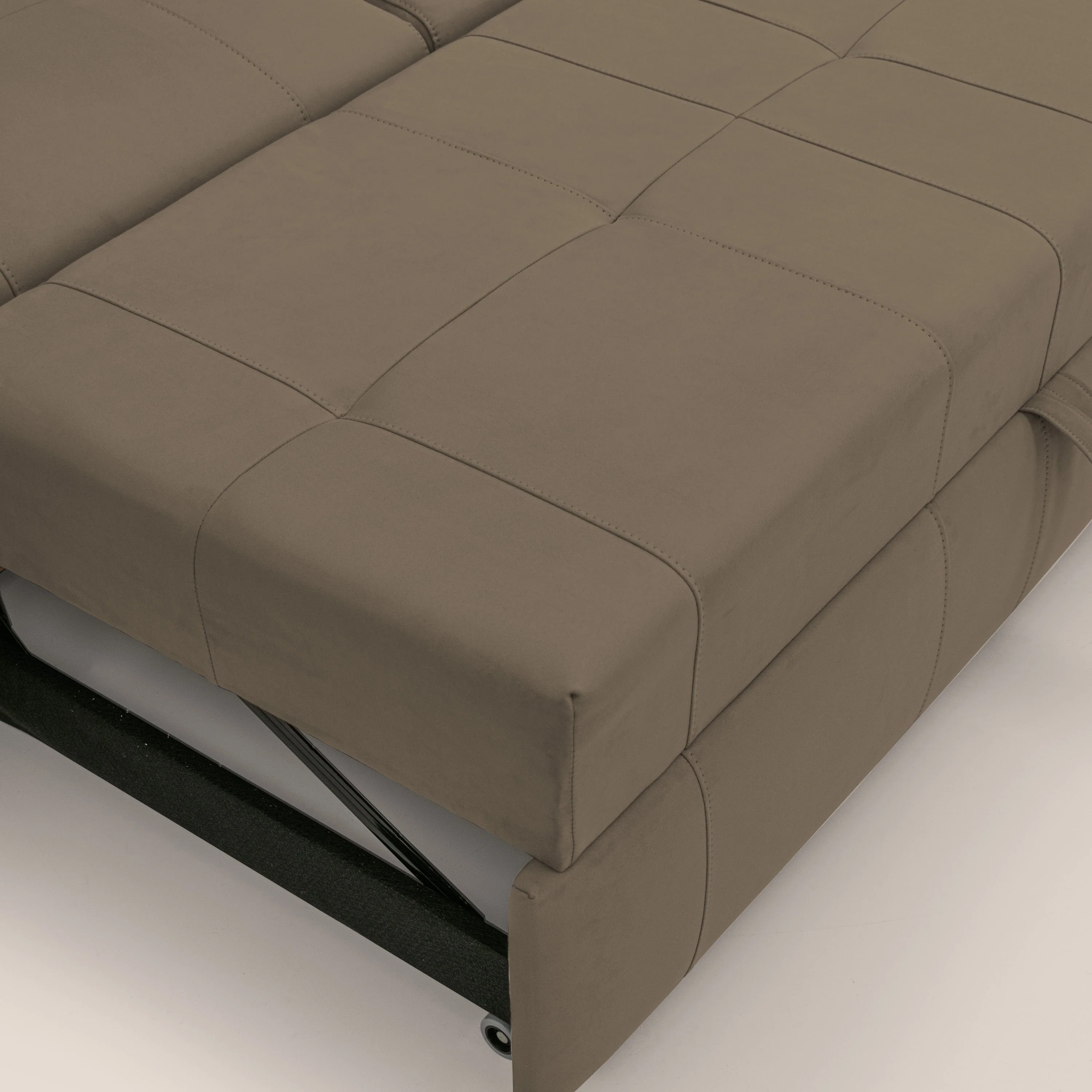 Kronos Canapé avec pouf extractible et têtières inclinalbes en microfibre douce imperméable T11 marron - Image 9