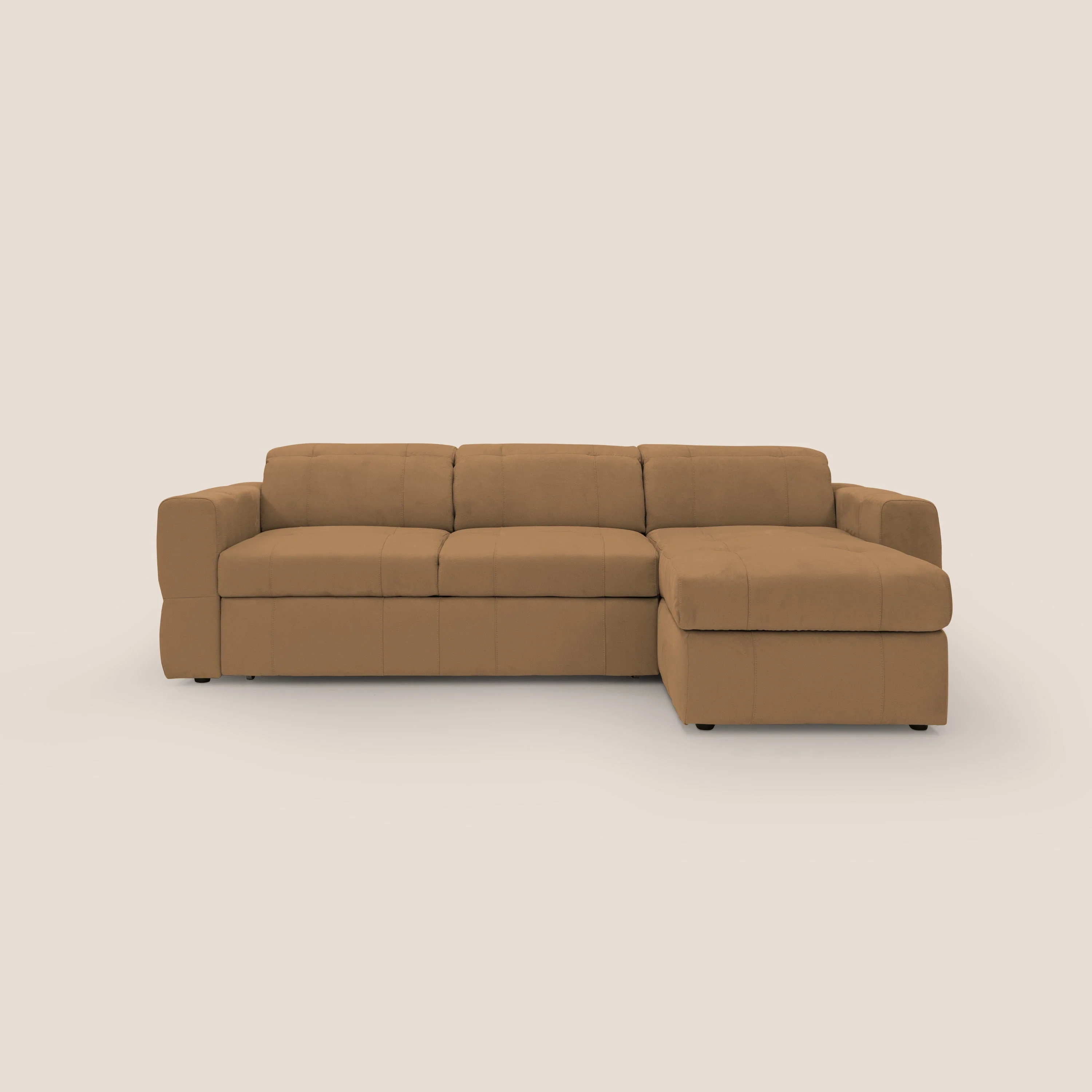 Kronos Canapé d'angle avec pouf extractible et coffre de rangement en microfibre imperméable T11 cuir