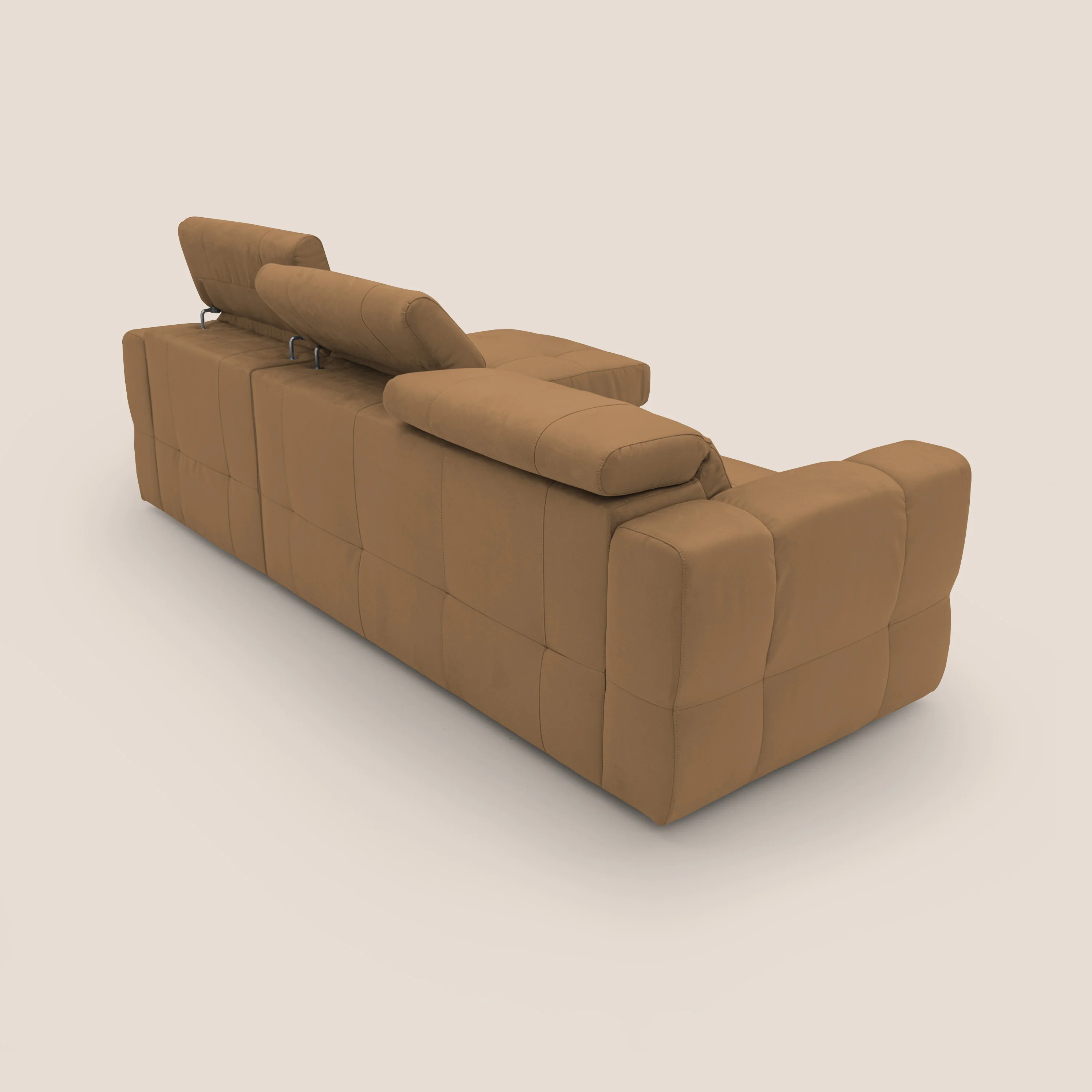 Kronos Canapé d'angle avec pouf extractible et coffre de rangement en microfibre imperméable T11 cuir - Image 12