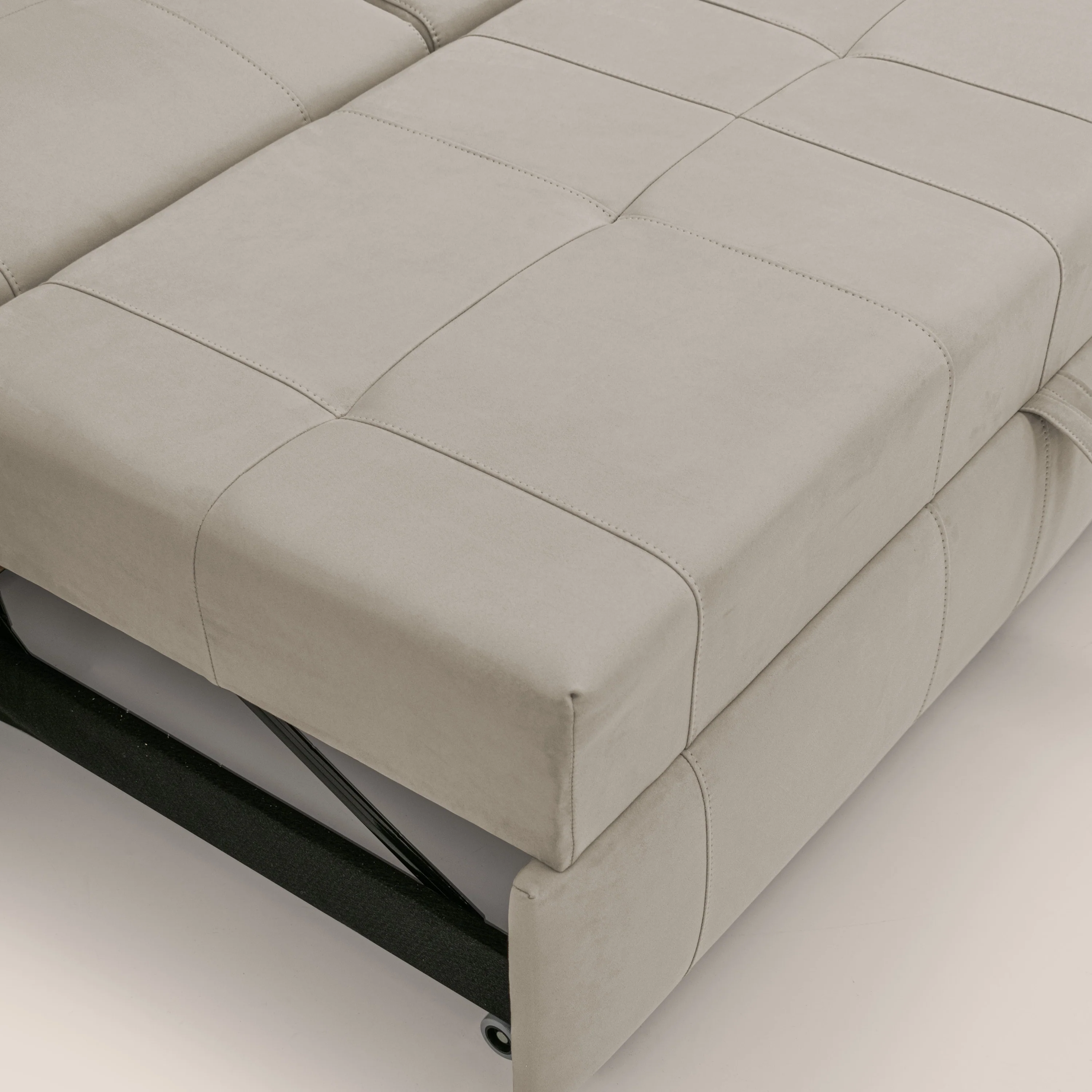 Kronos Canapé d'angle avec pouf extractible et coffre de rangement en microfibre imperméable T11 Taupe tortora - Image 9