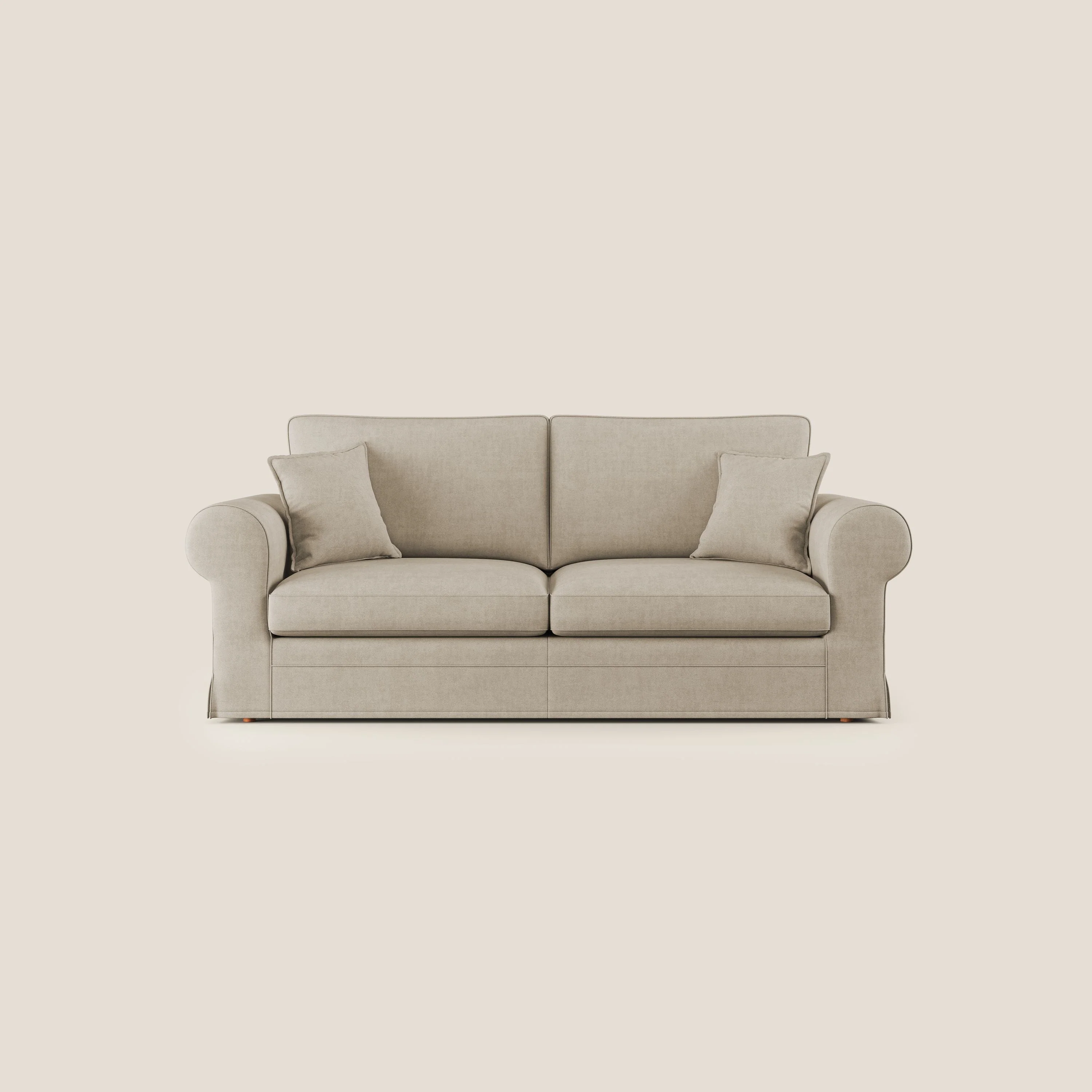 Lady canapé classique en plume d'oie réalisé avec un tissu imperméable T02 beige