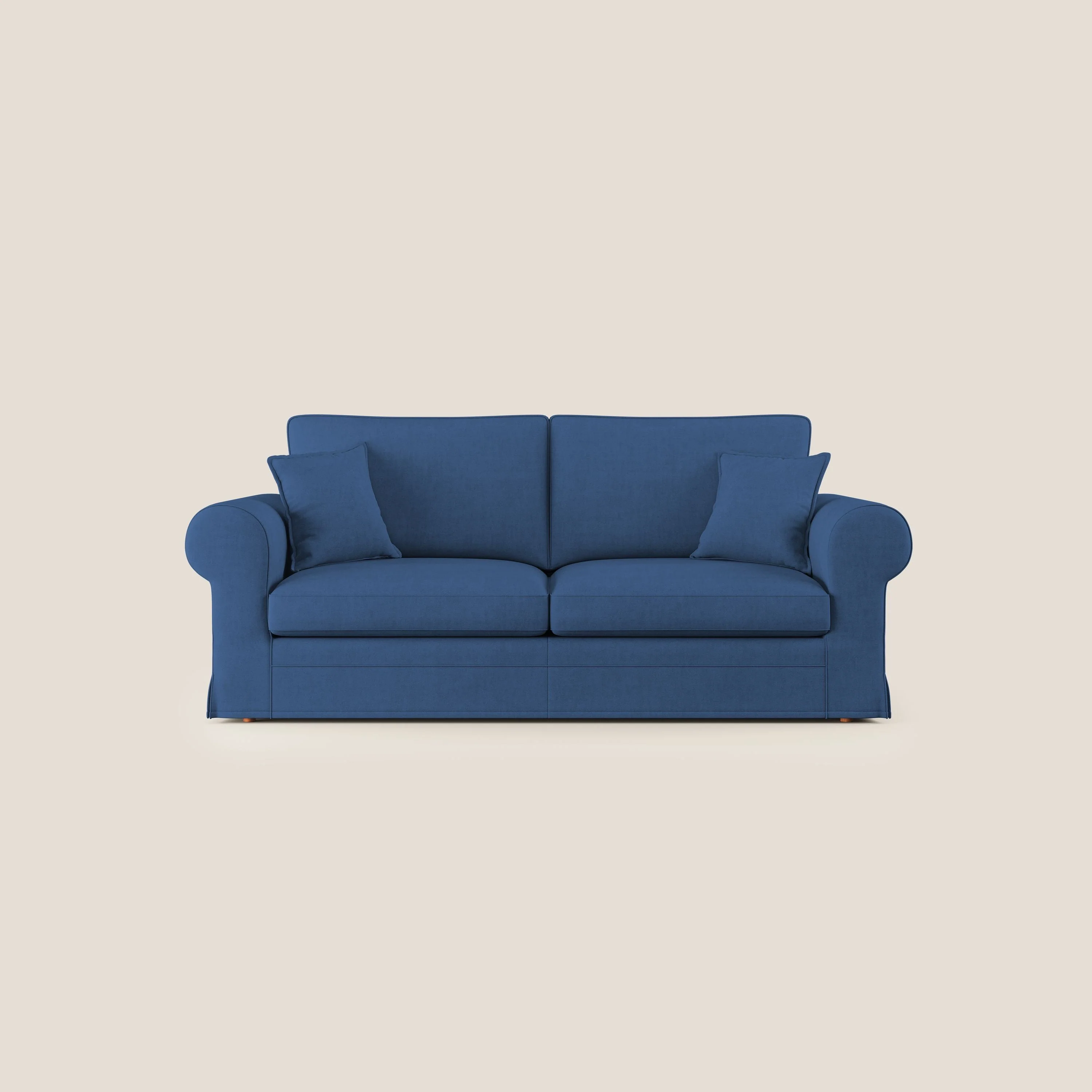 Lady canapé classique en plume d'oie réalisé avec un tissu imperméable T02 bleu