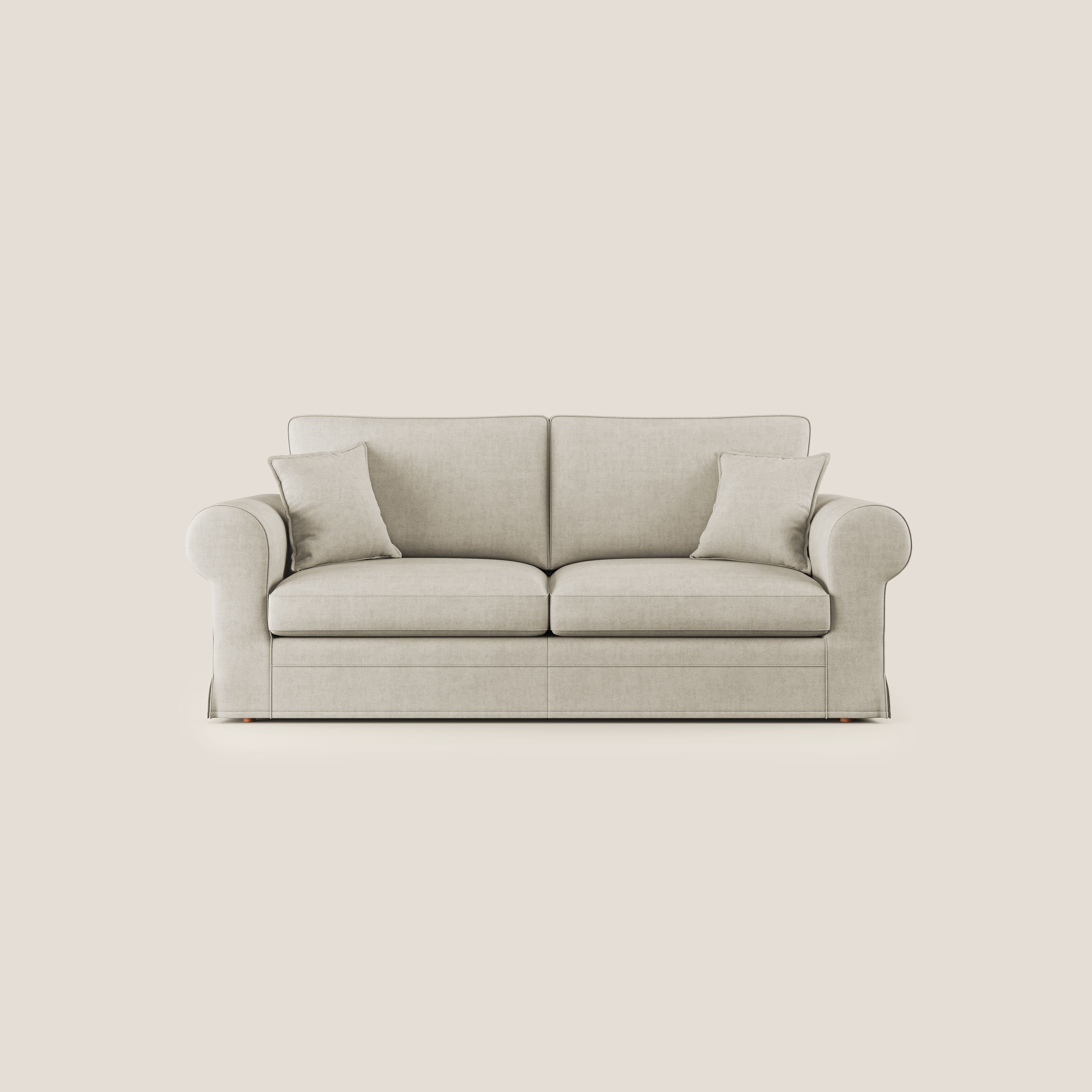 Lady canapé classique en plume d'oie réalisé avec un tissu imperméable T02 crème