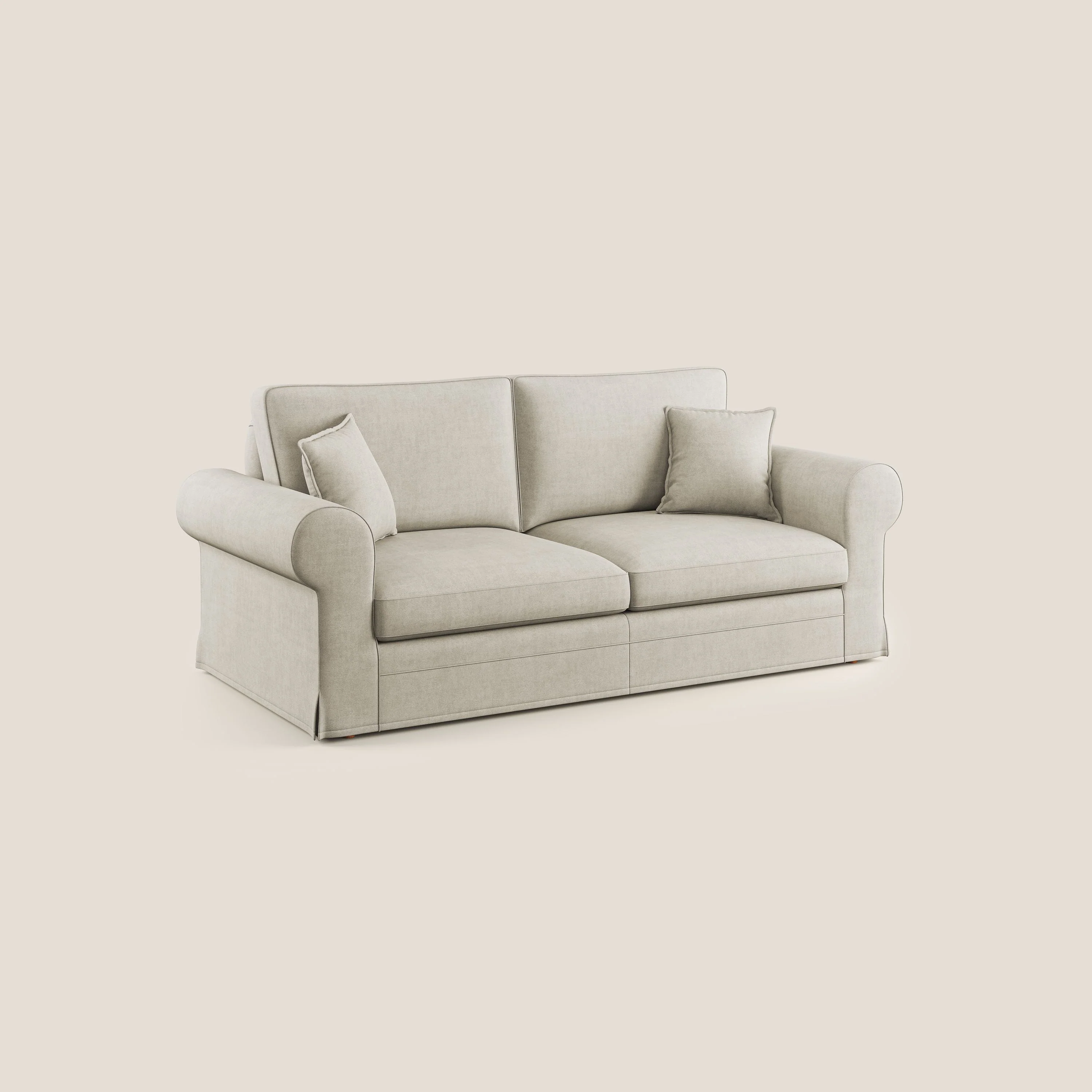 Lady canapé classique en plume d'oie réalisé avec un tissu imperméable T02 crème - Image 3
