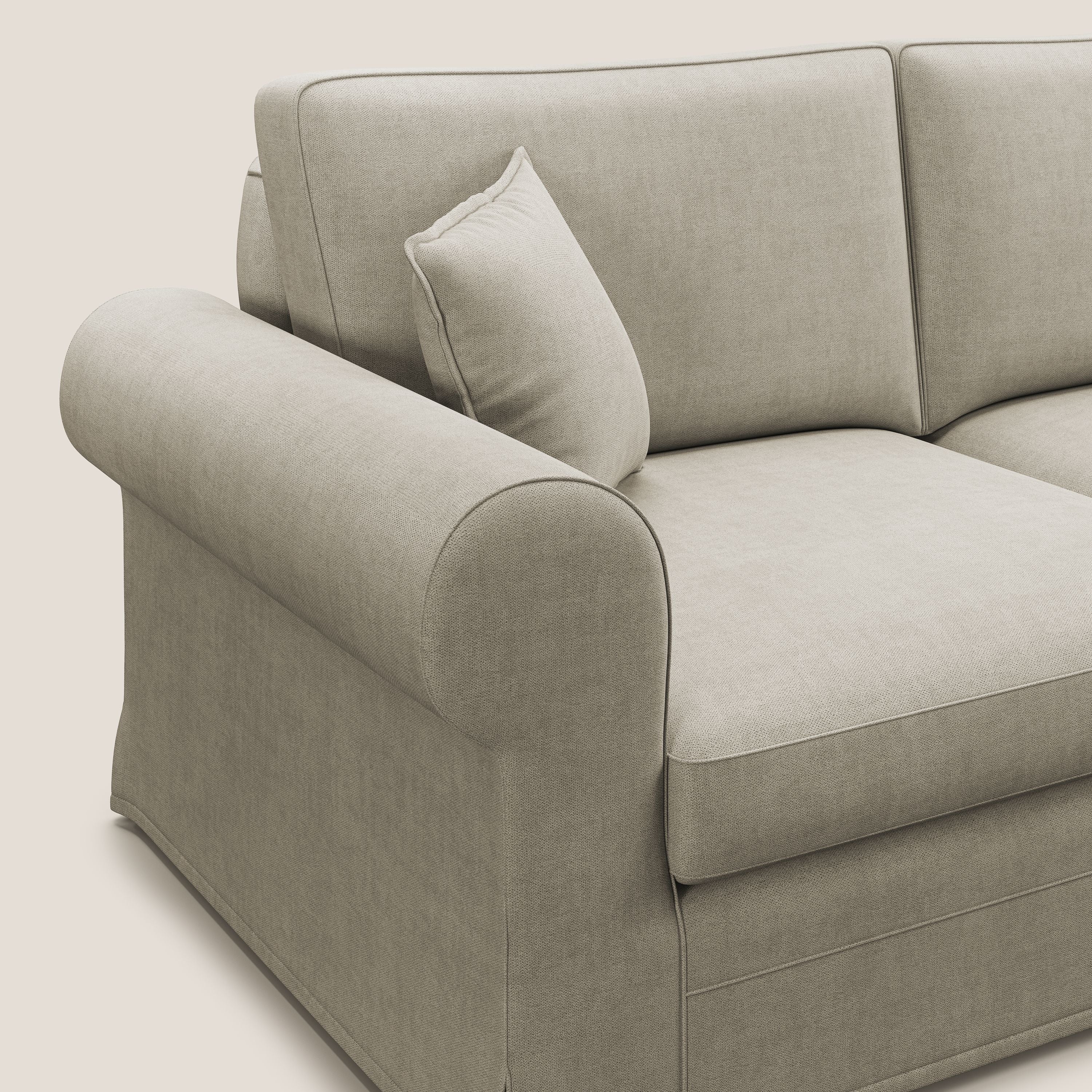 Lady canapé classique en plume d'oie réalisé avec un tissu imperméable T02 crème - Image 6