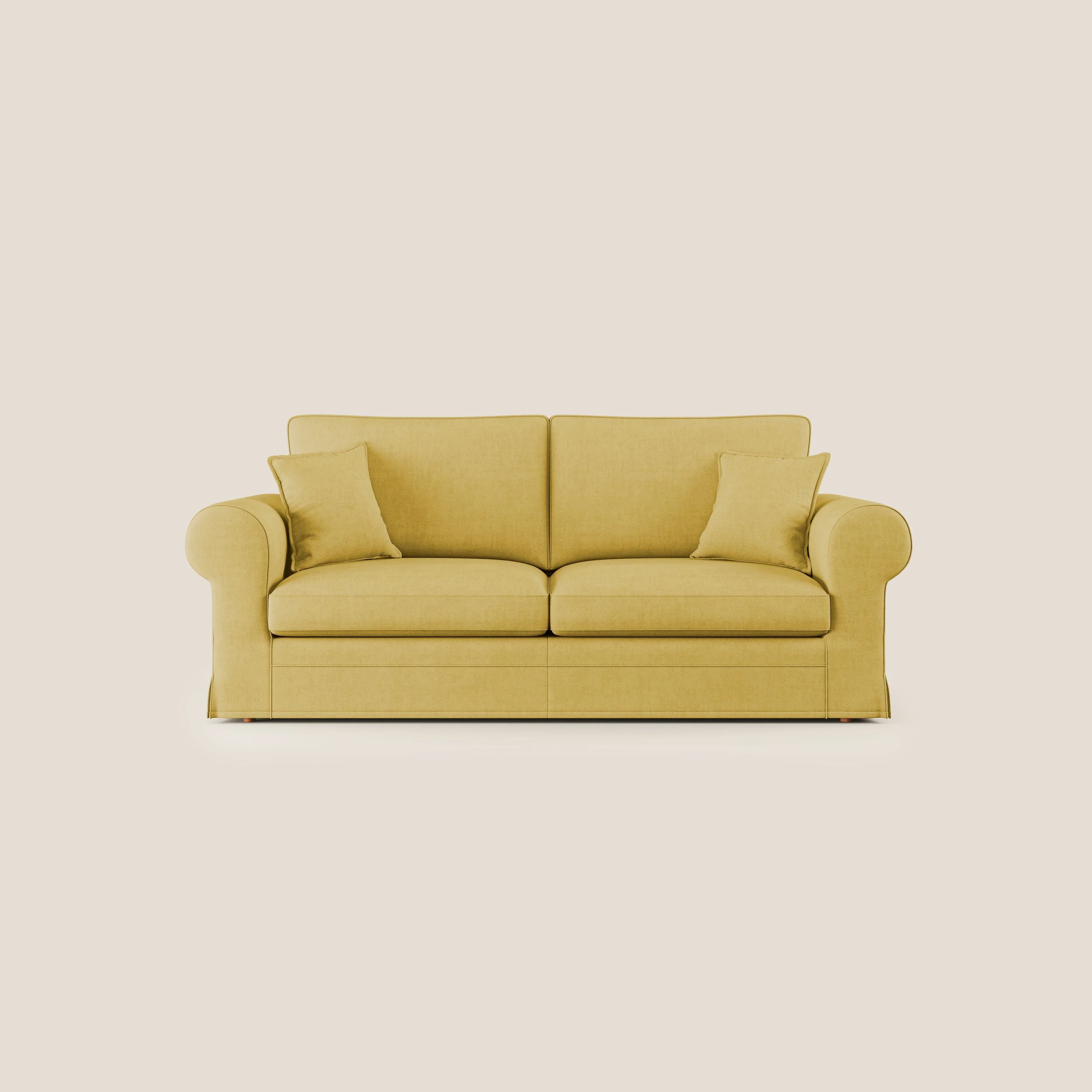 Lady canapé classique en plume d'oie réalisé avec un tissu imperméable T02 jaune
