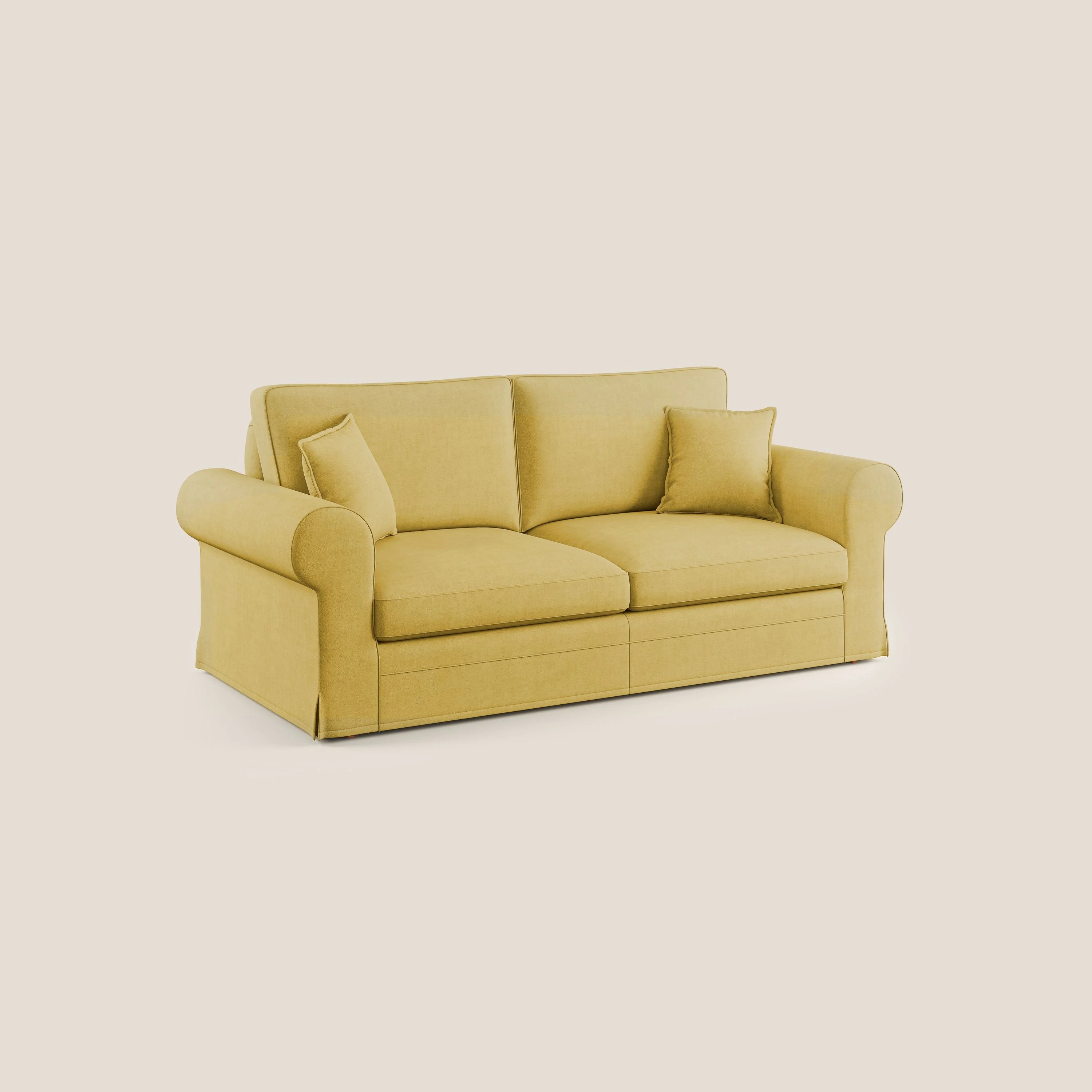 Lady canapé classique en plume d'oie réalisé avec un tissu imperméable T02 jaune - Image 2