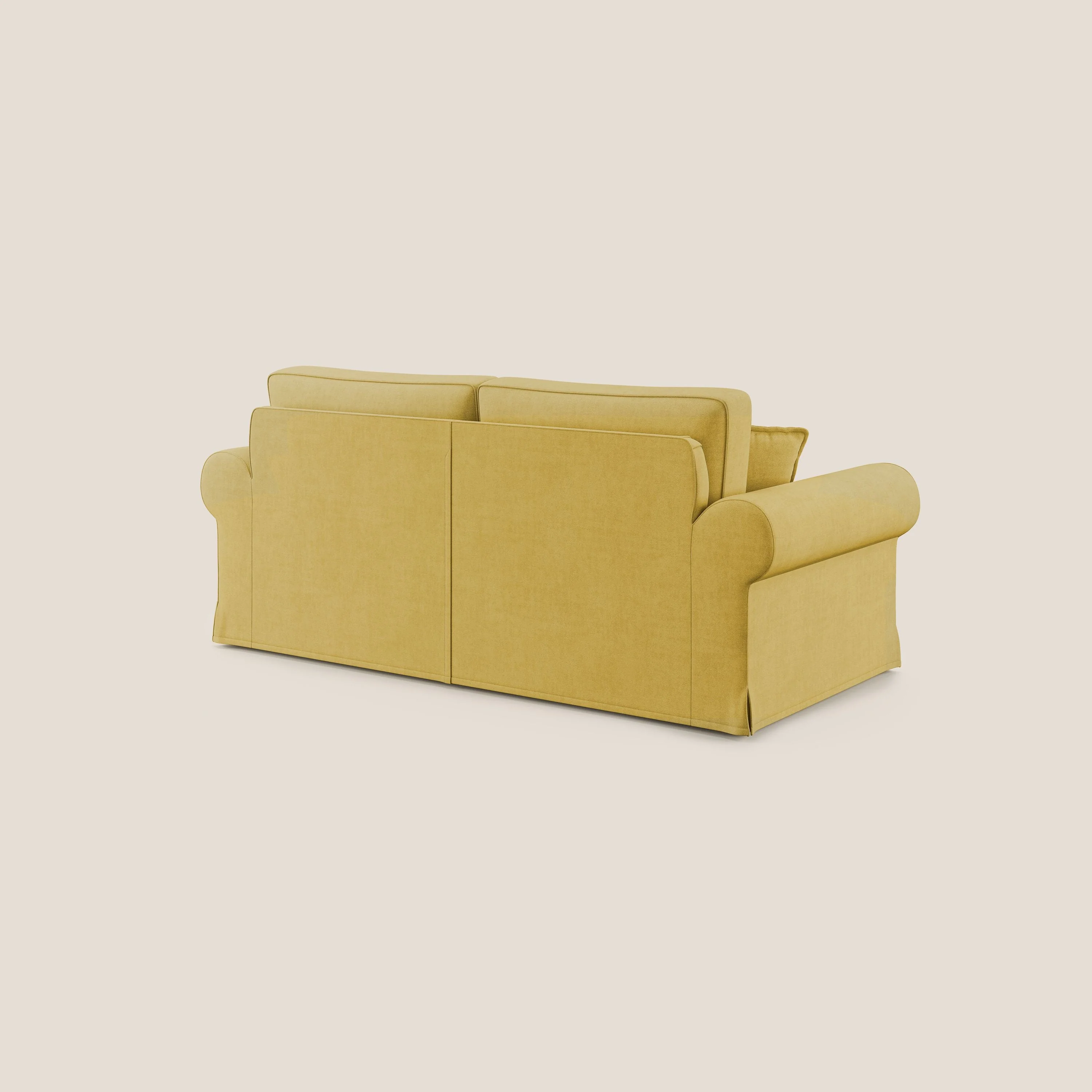 Lady canapé classique en plume d'oie réalisé avec un tissu imperméable T02 jaune - Image 4