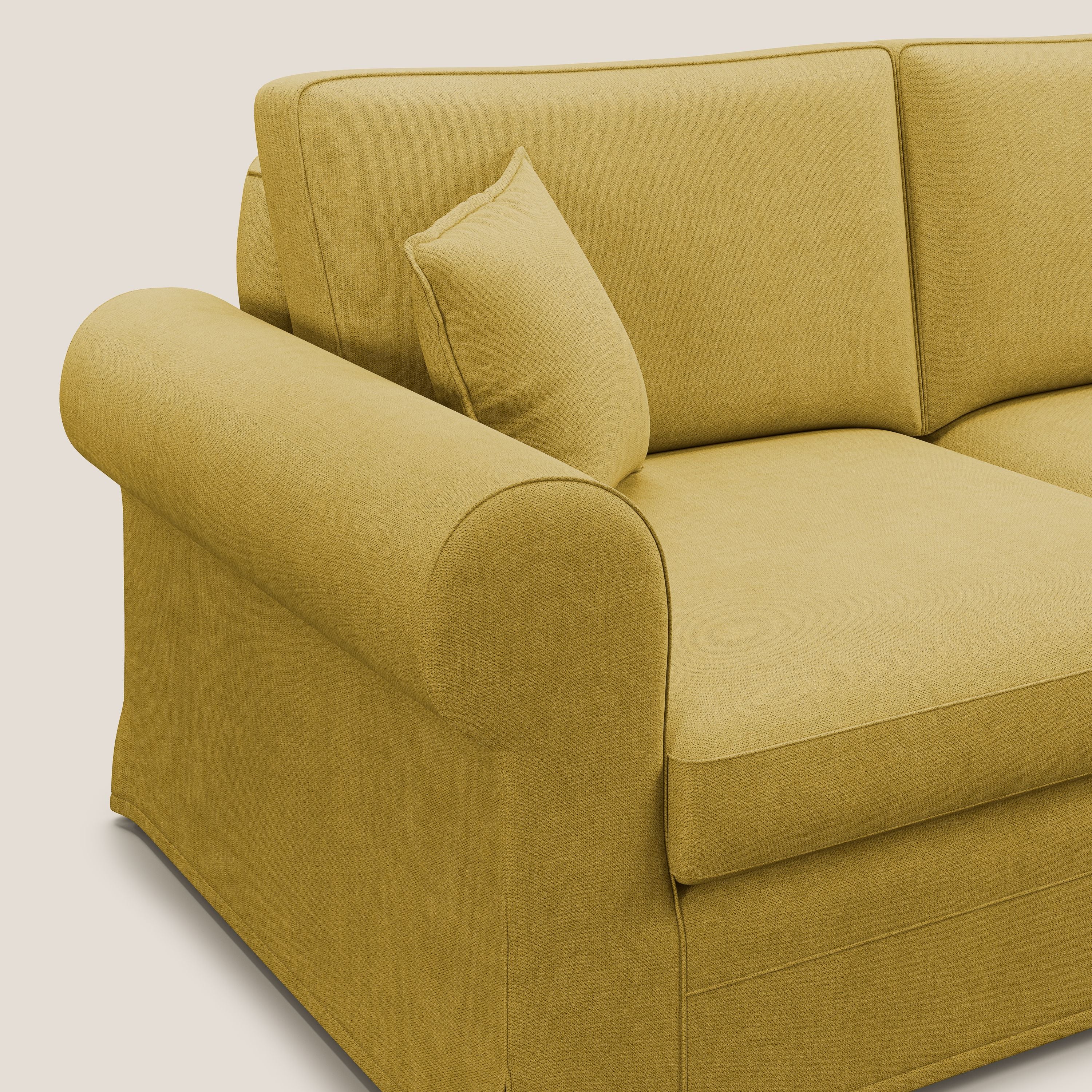 Lady canapé classique en plume d'oie réalisé avec un tissu imperméable T02 jaune - Image 5