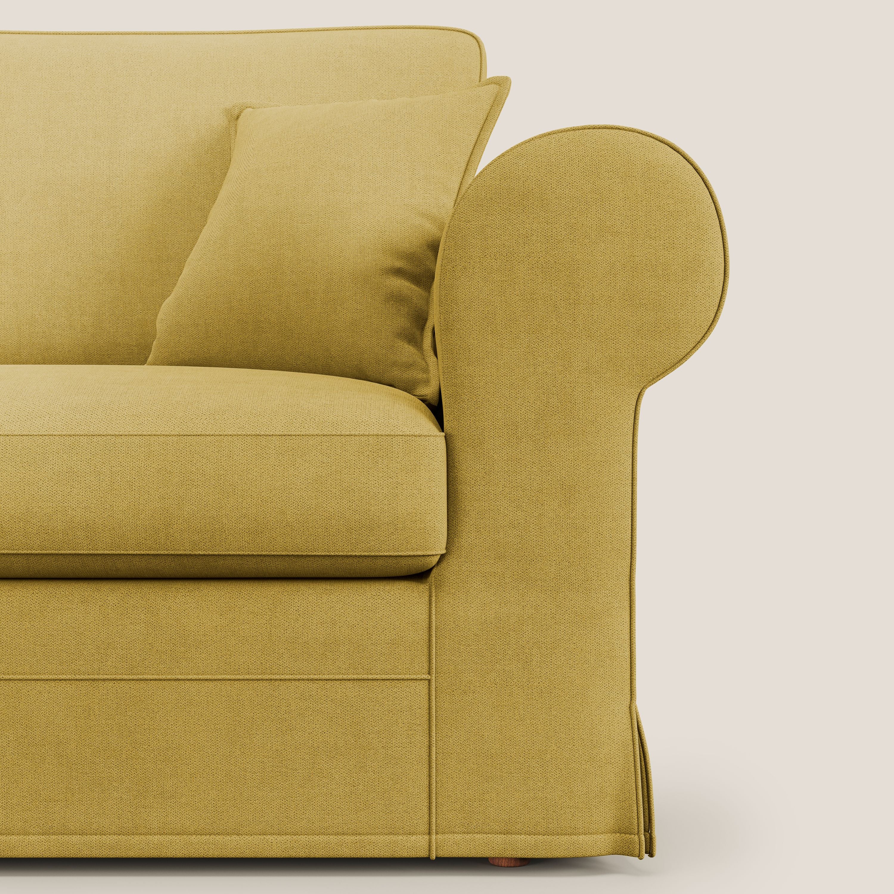 Lady canapé classique en plume d'oie réalisé avec un tissu imperméable T02 jaune - Image 7