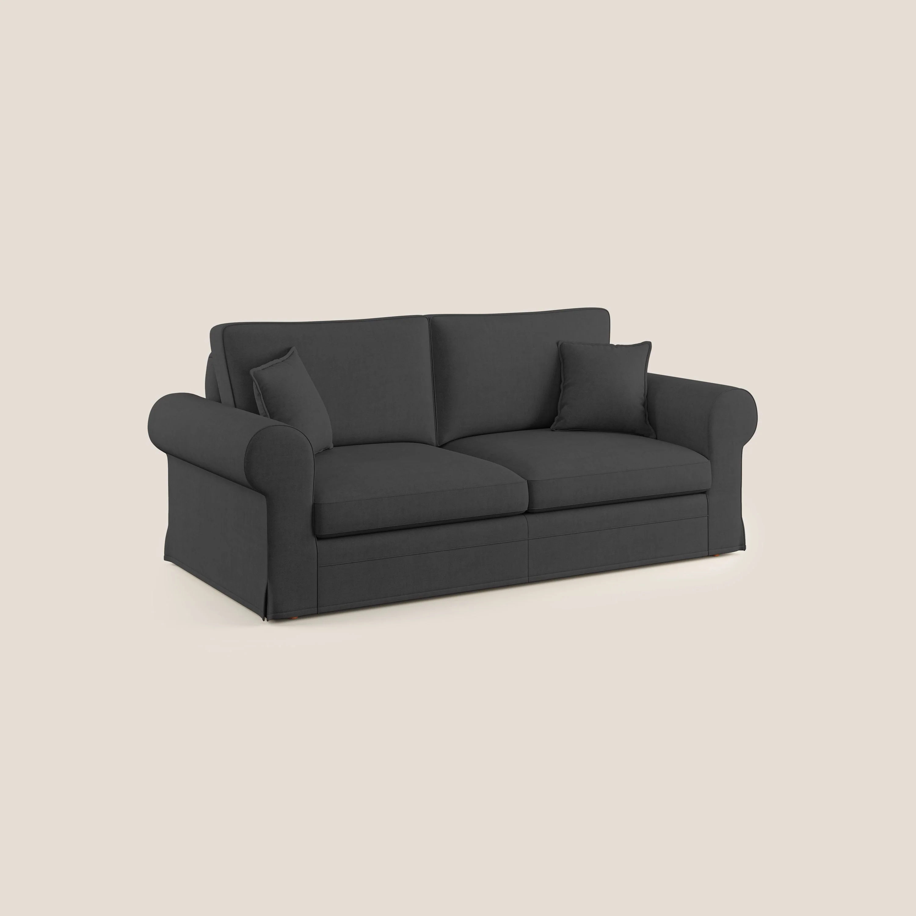 Lady canapé classique en plume d'oie réalisé avec un tissu imperméable T02 noir - Image 2