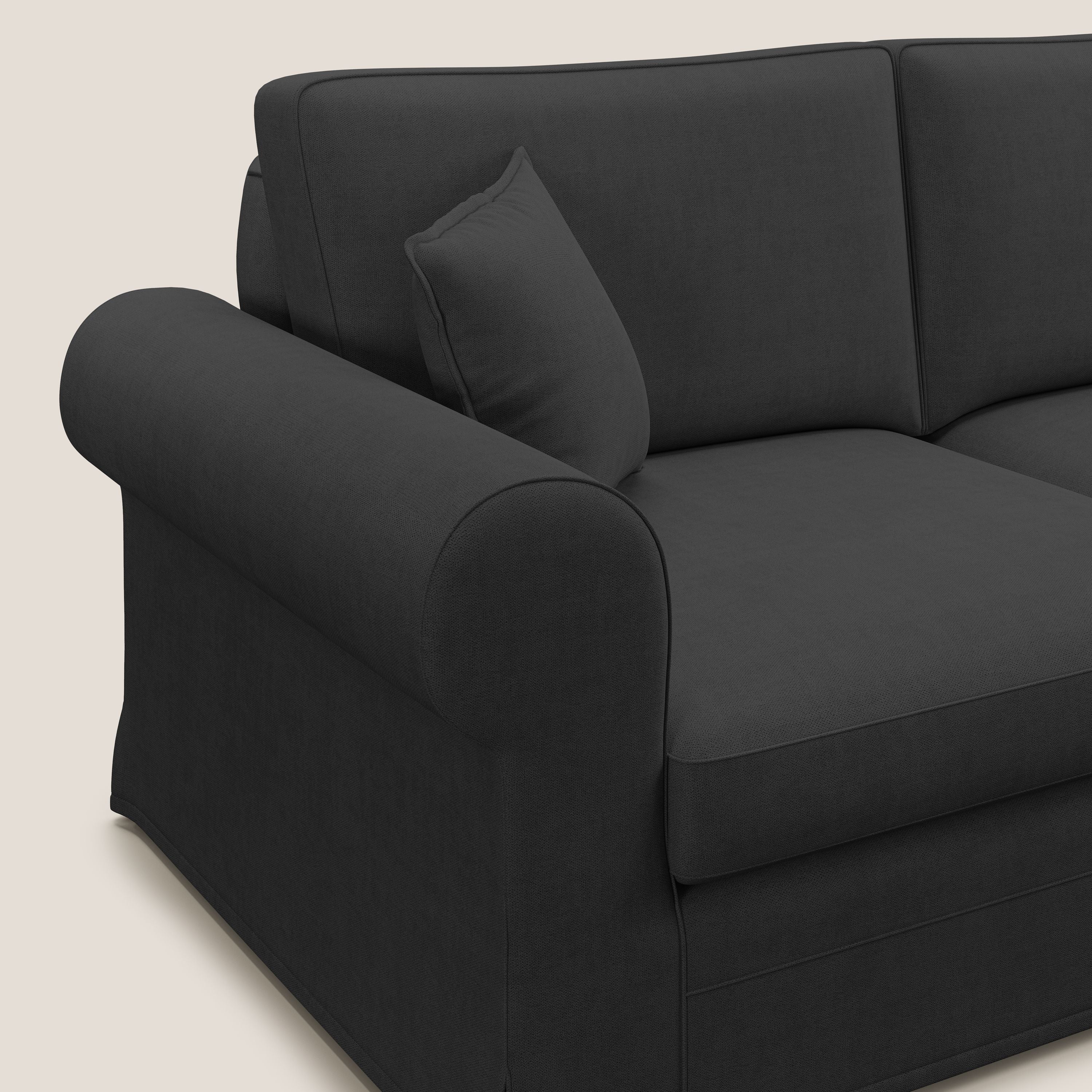 Lady canapé classique en plume d'oie réalisé avec un tissu imperméable T02 noir - Image 5