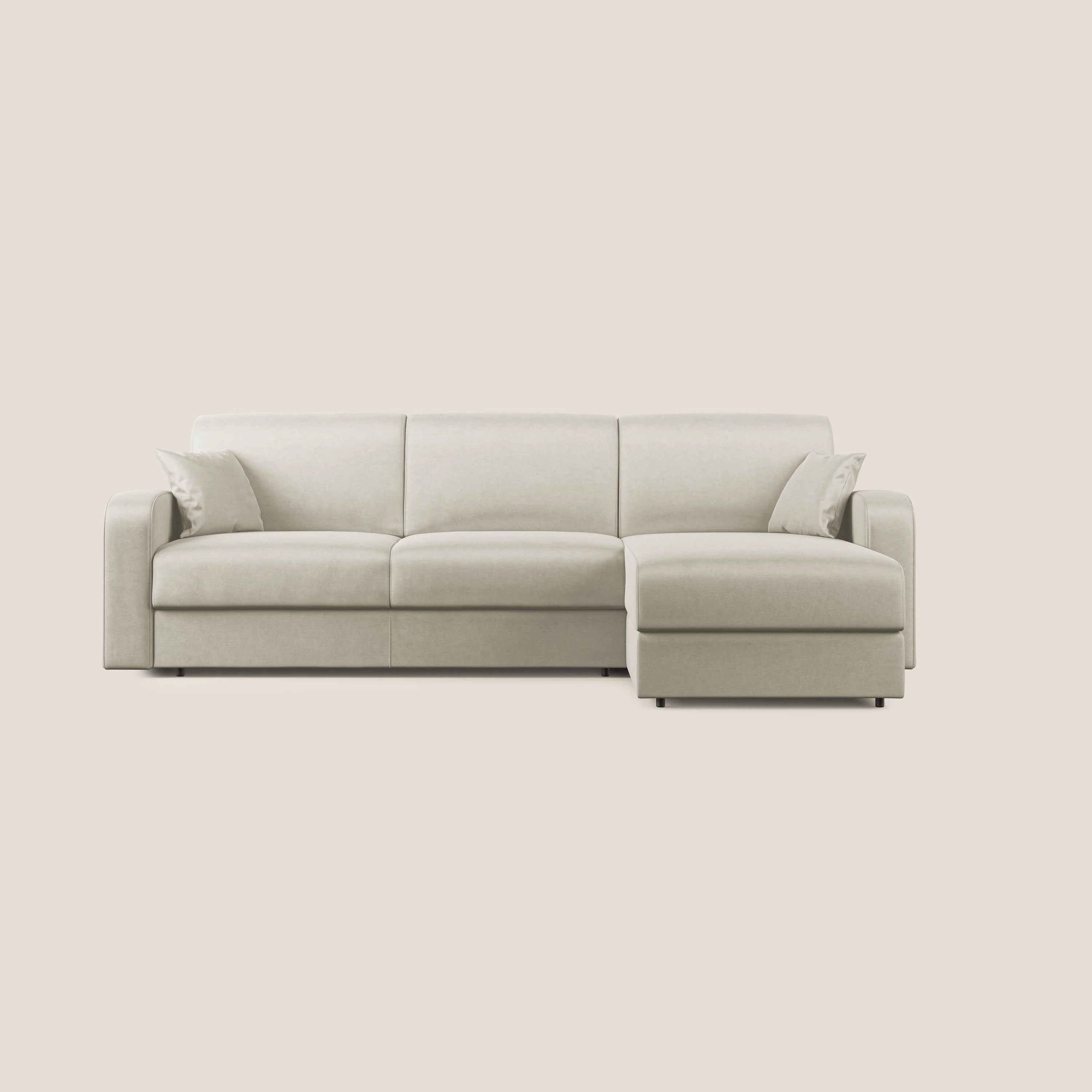 Lebron Canapé d'angle convertible en velours T01 crème