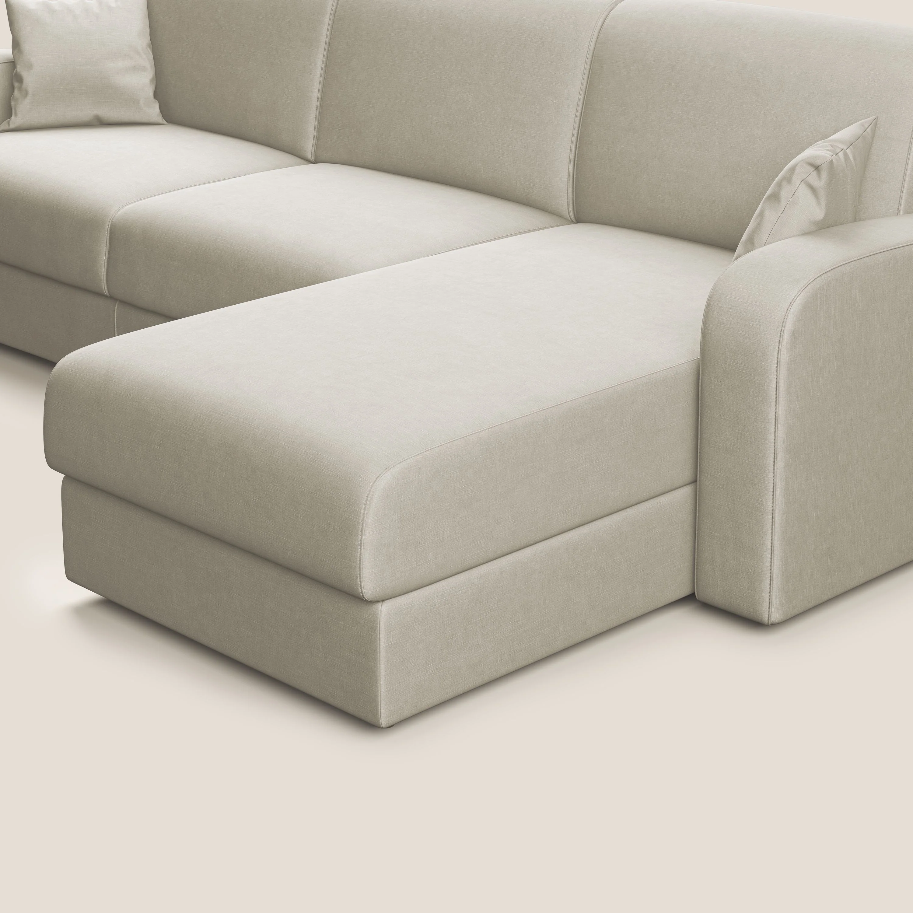 Lebron Canapé d'angle convertible en velours T01 crème - Image 8