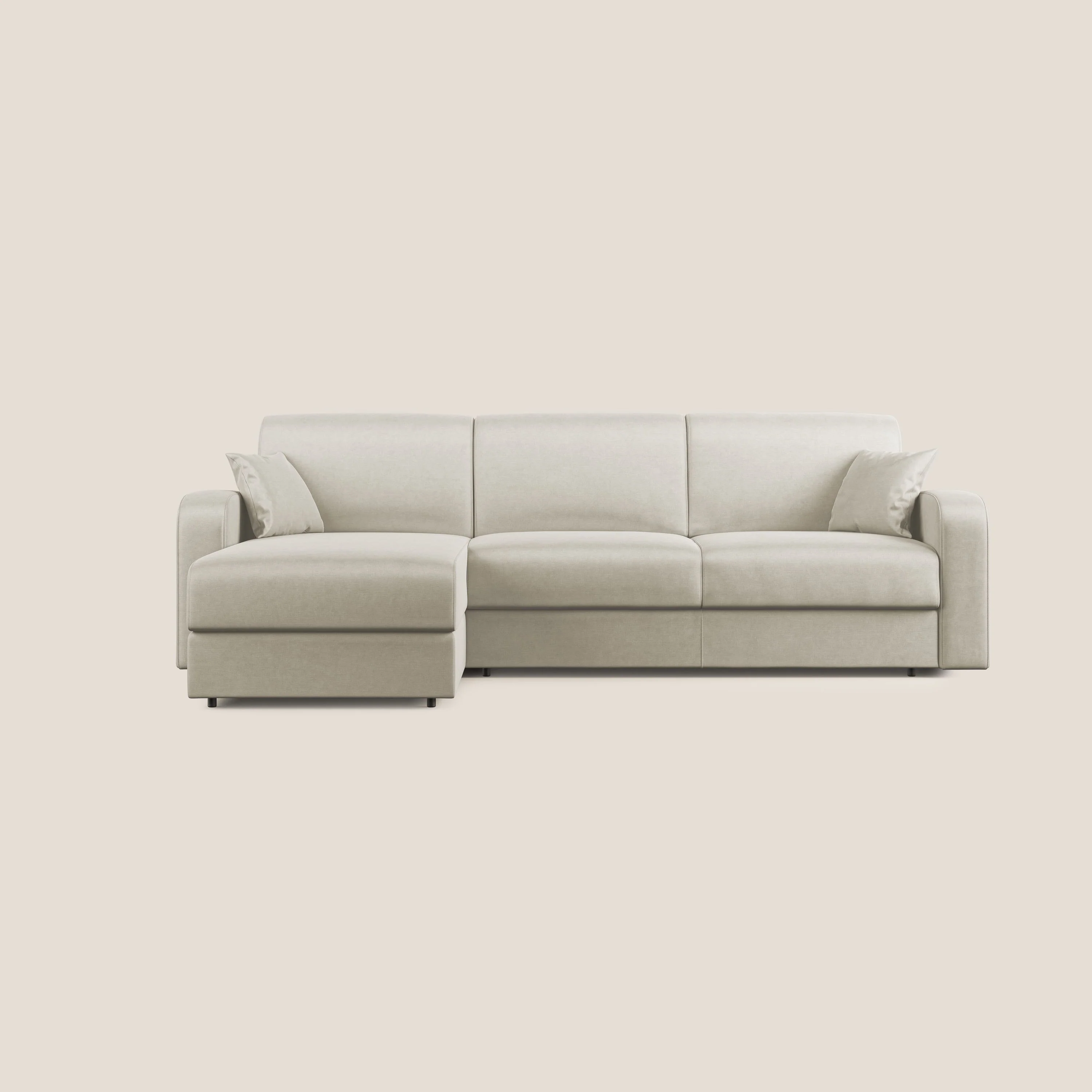 Lebron Canapé d'angle convertible en velours T01 crème - Image 9