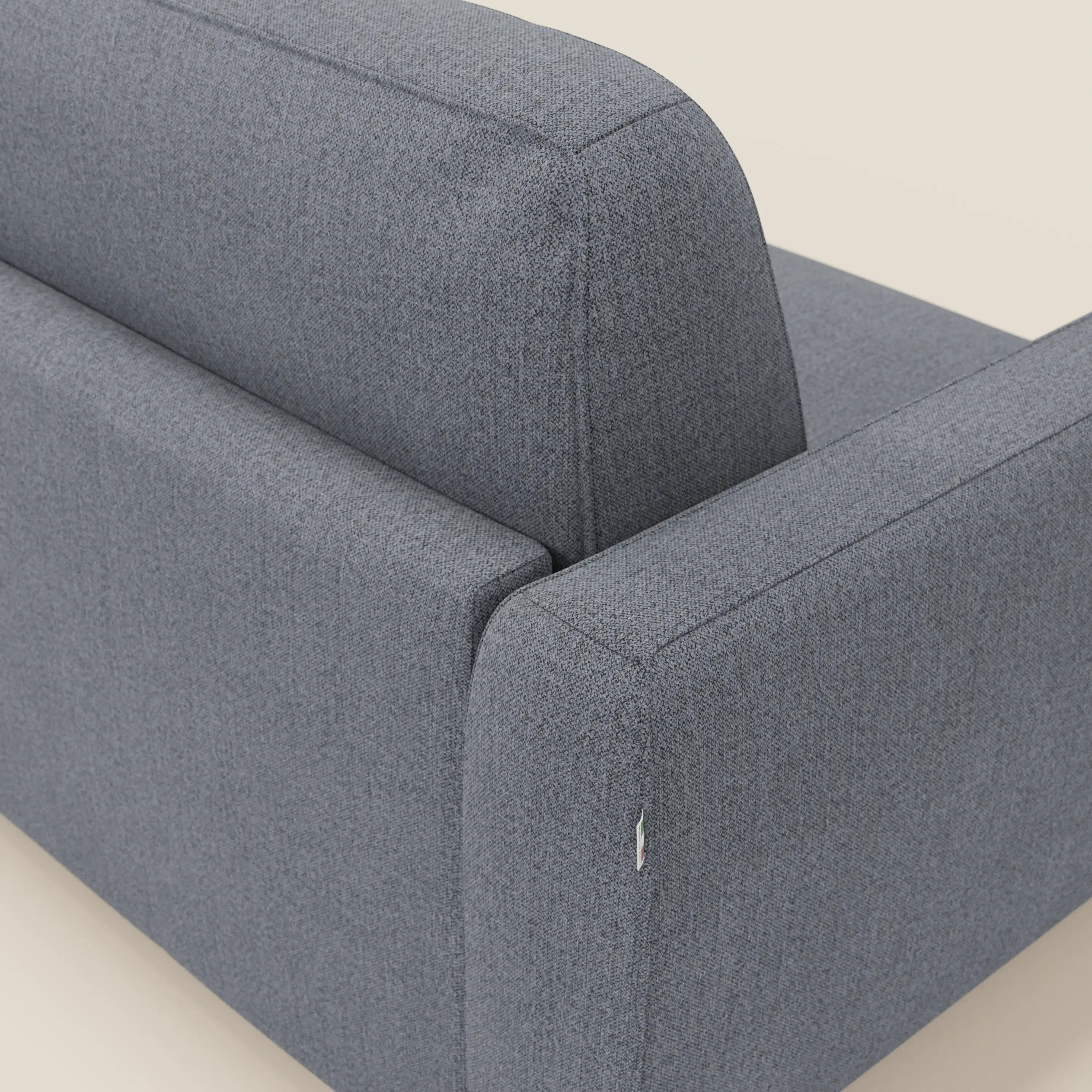 Leonida canapé convertible déhoussable et matelas H 18 cm - coffre à oreiller en tissu détachable T23 bleu graphite - Image 8