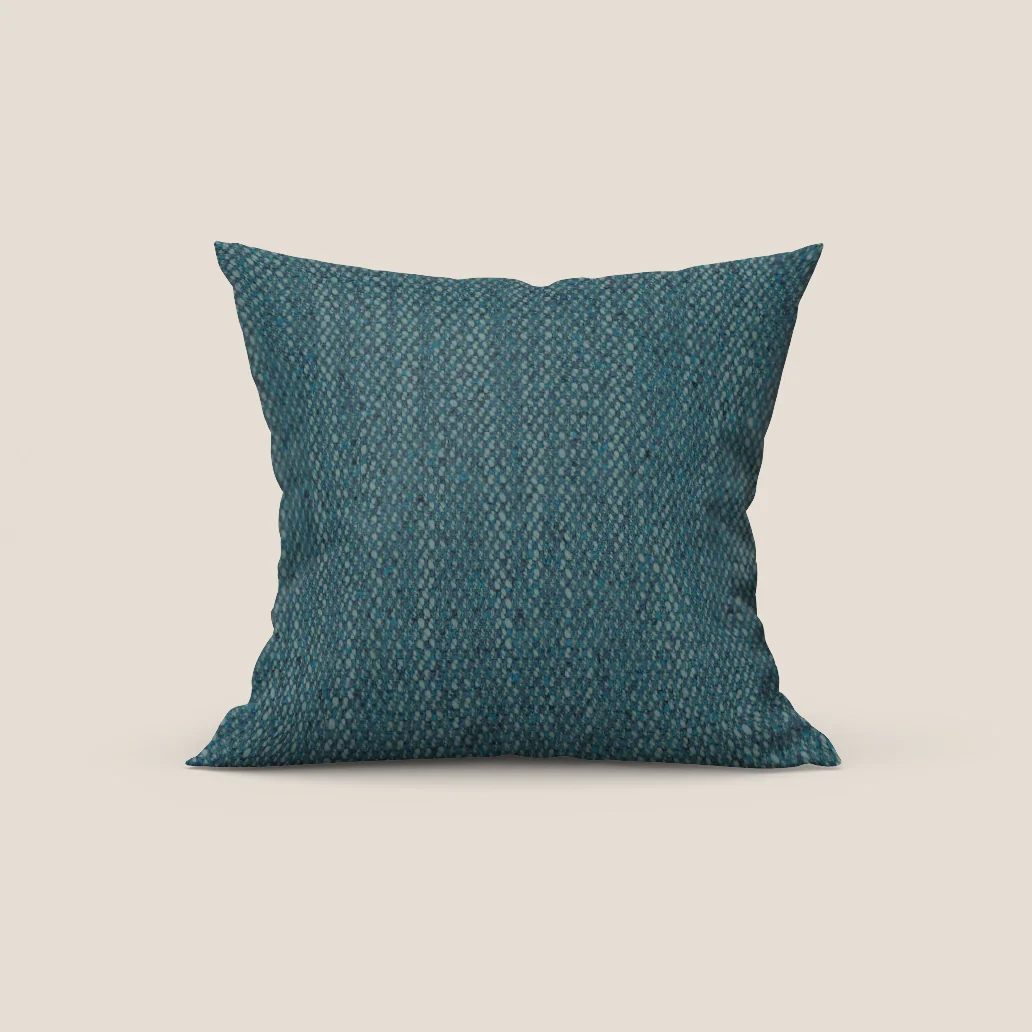 Levante coussin disponible en différentes couleurs en bouclette recyclée fraîche à trame mélangée détachable T16 bleu ciel