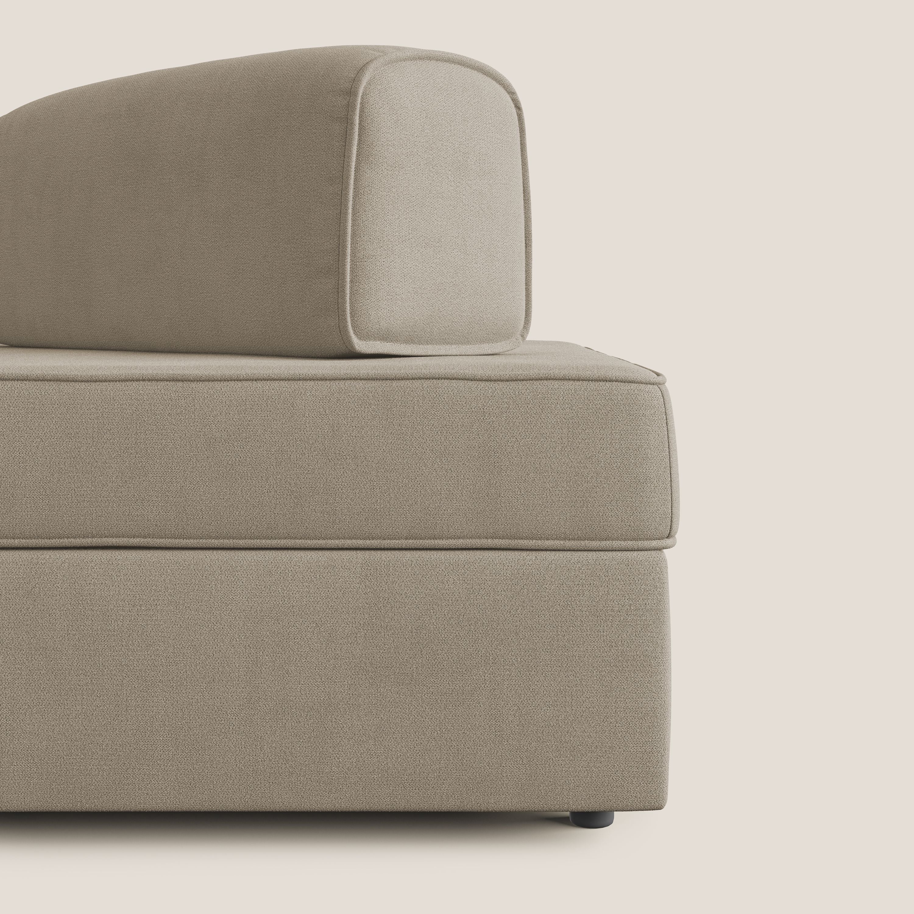 Liberty canapé avec pouf extractible et dossier amovible en tissu doux imperméable T02 beige - Image 5