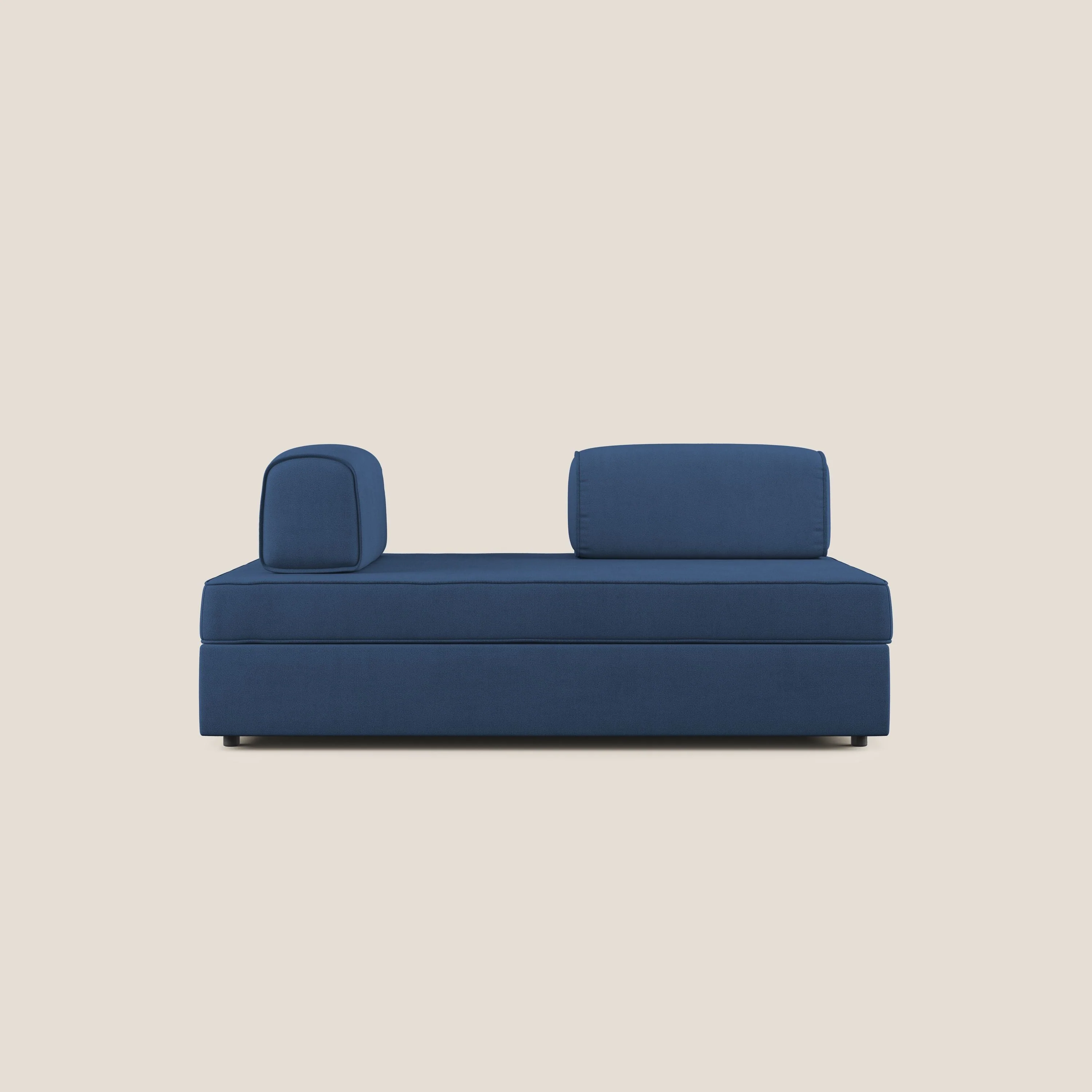 Liberty canapé avec pouf extractible et dossier amovible en tissu doux imperméable T02 bleu