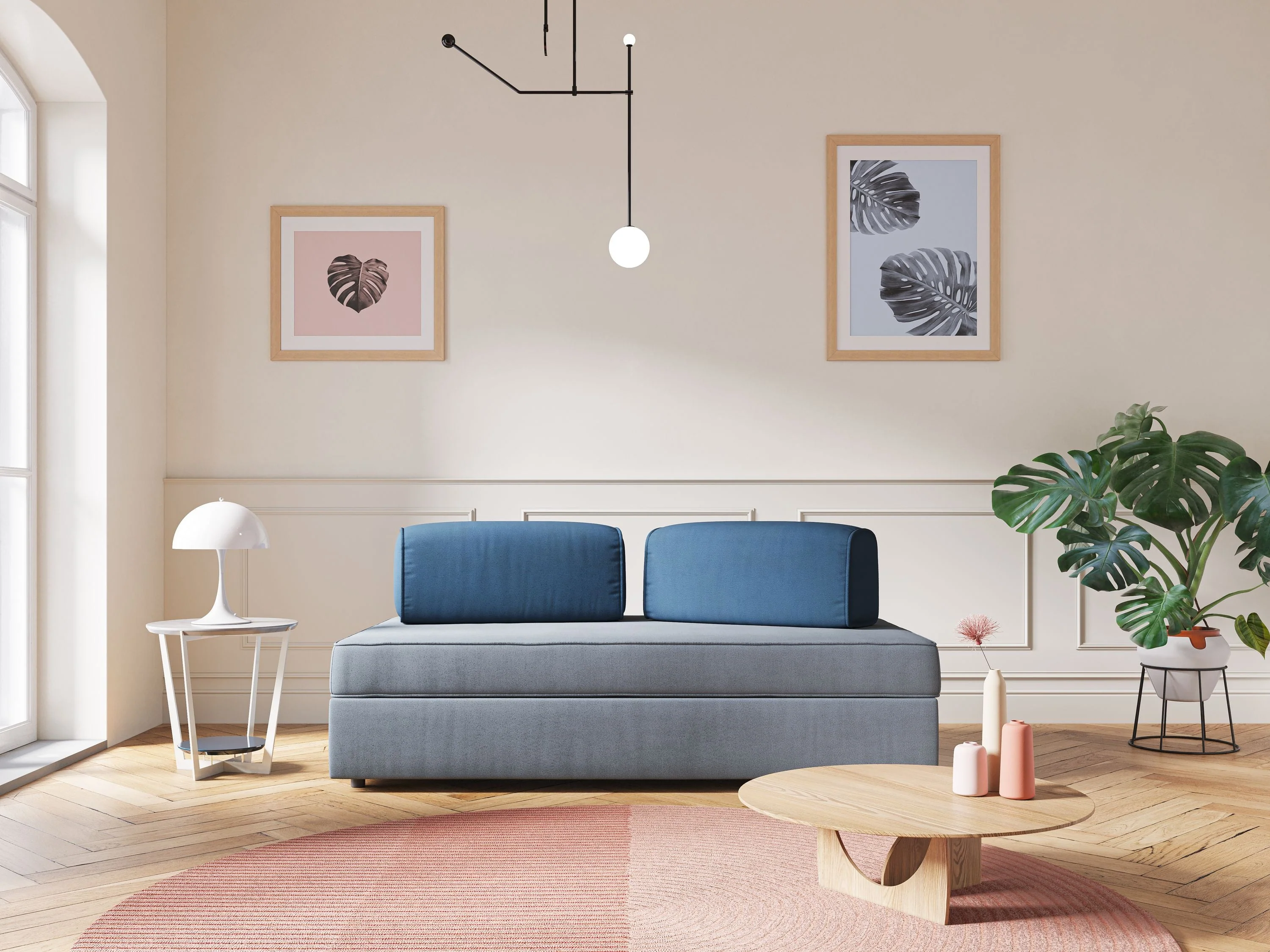 Liberty canapé avec pouf extractible et dossier amovible en tissu doux imperméable T02 crème - Image 11