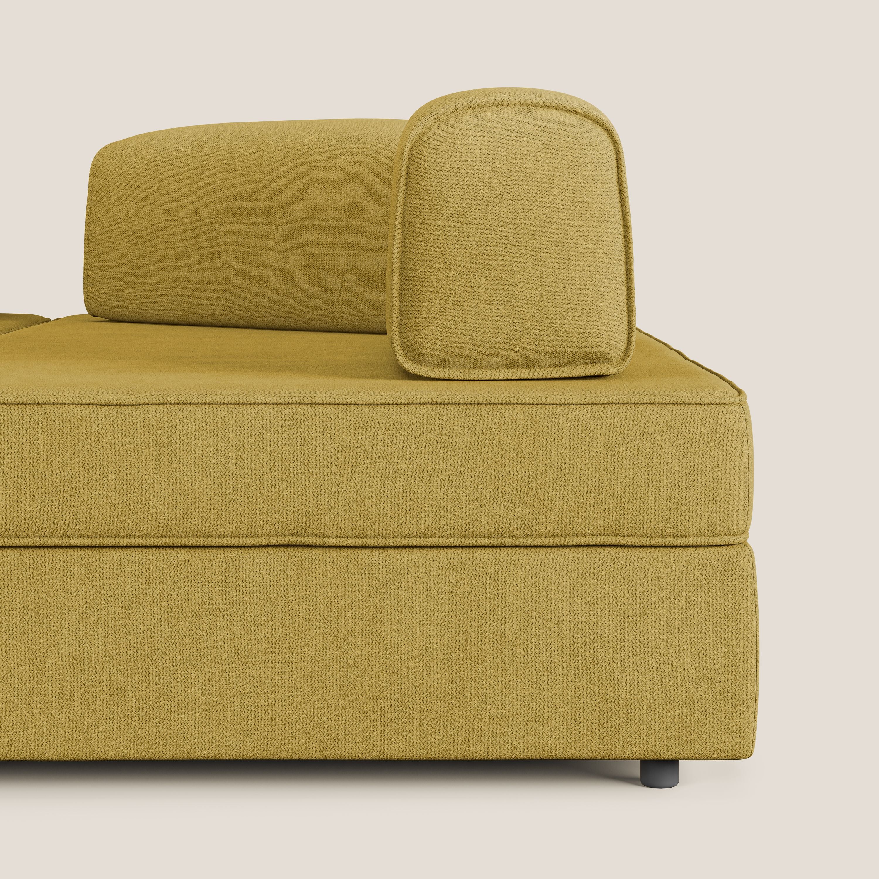 Liberty Canapé d'angle avec pouf extractible et dossiers amovibles en tissu doux imperméable T02 jaune - Image 7