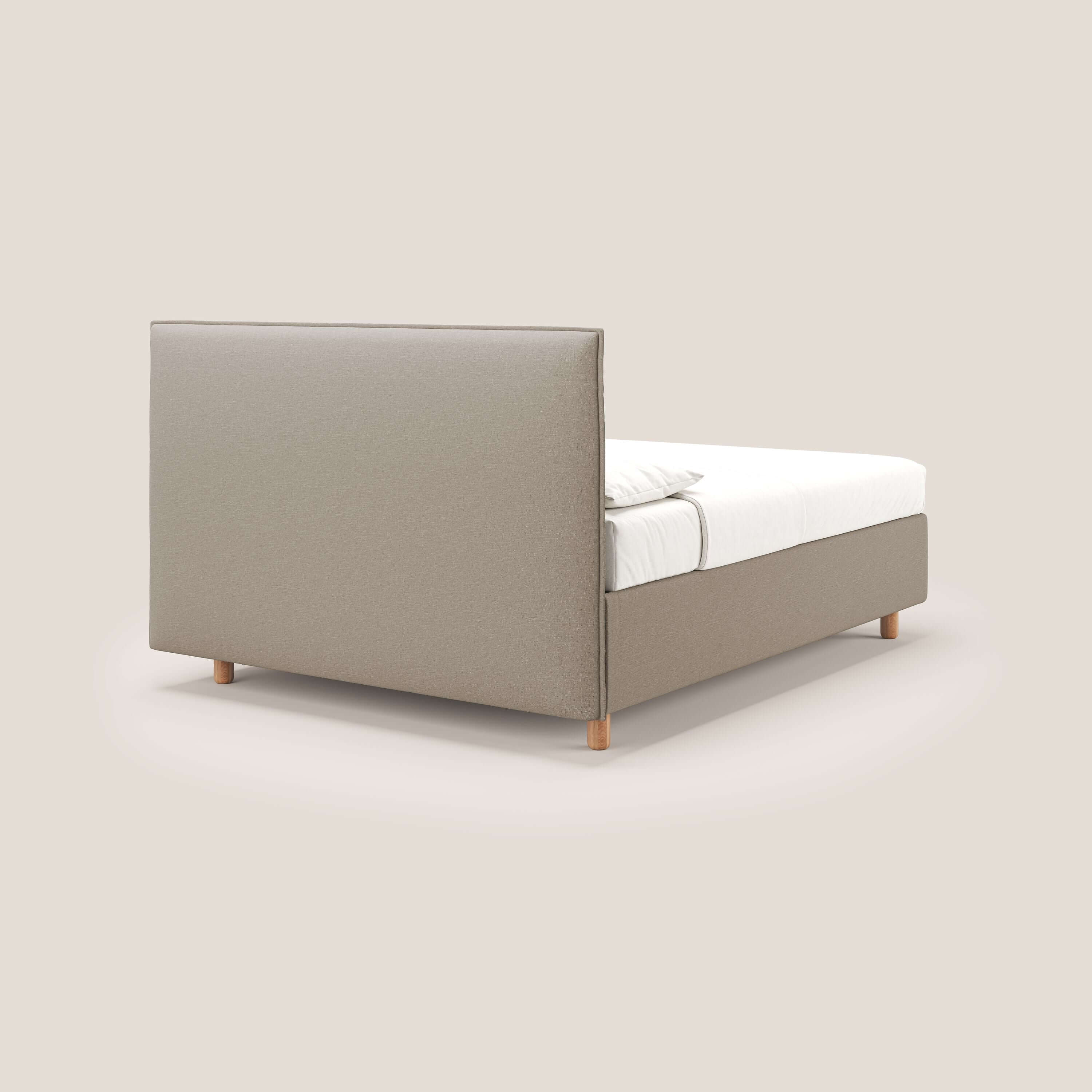 Lothar Lit avec maxi coffre aux dimensions réduites pour matelas 80x190 cm en tissu imperméable T13 beige - Image 4