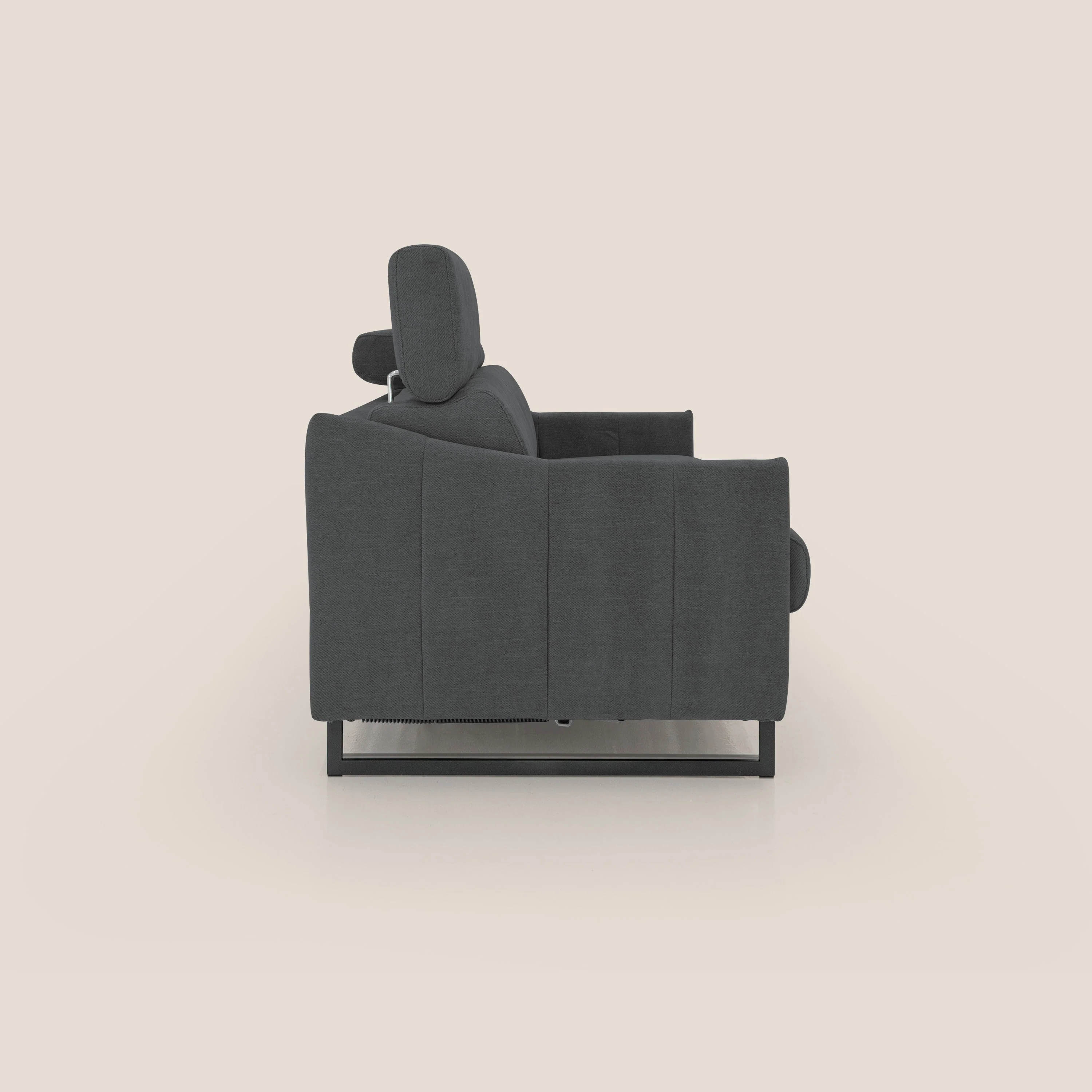 Loto canapé convertible compact avec matelas H 18cm et pieds hauts en tissu imperméable T14 anthracite - Image 7