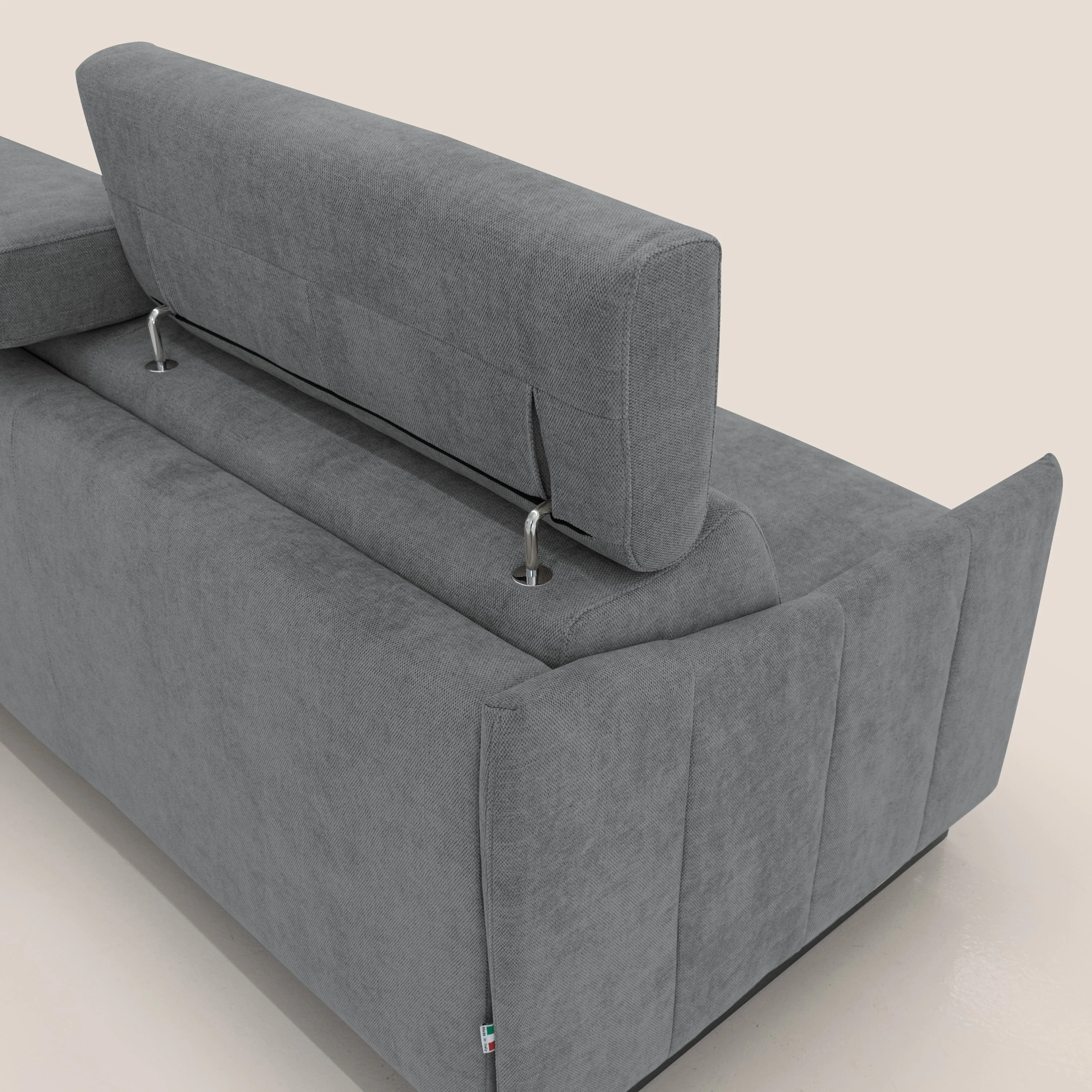 Loto canapé convertible compact avec matelas H 18cm et pieds hauts en tissu imperméable T14 gris - Image 9