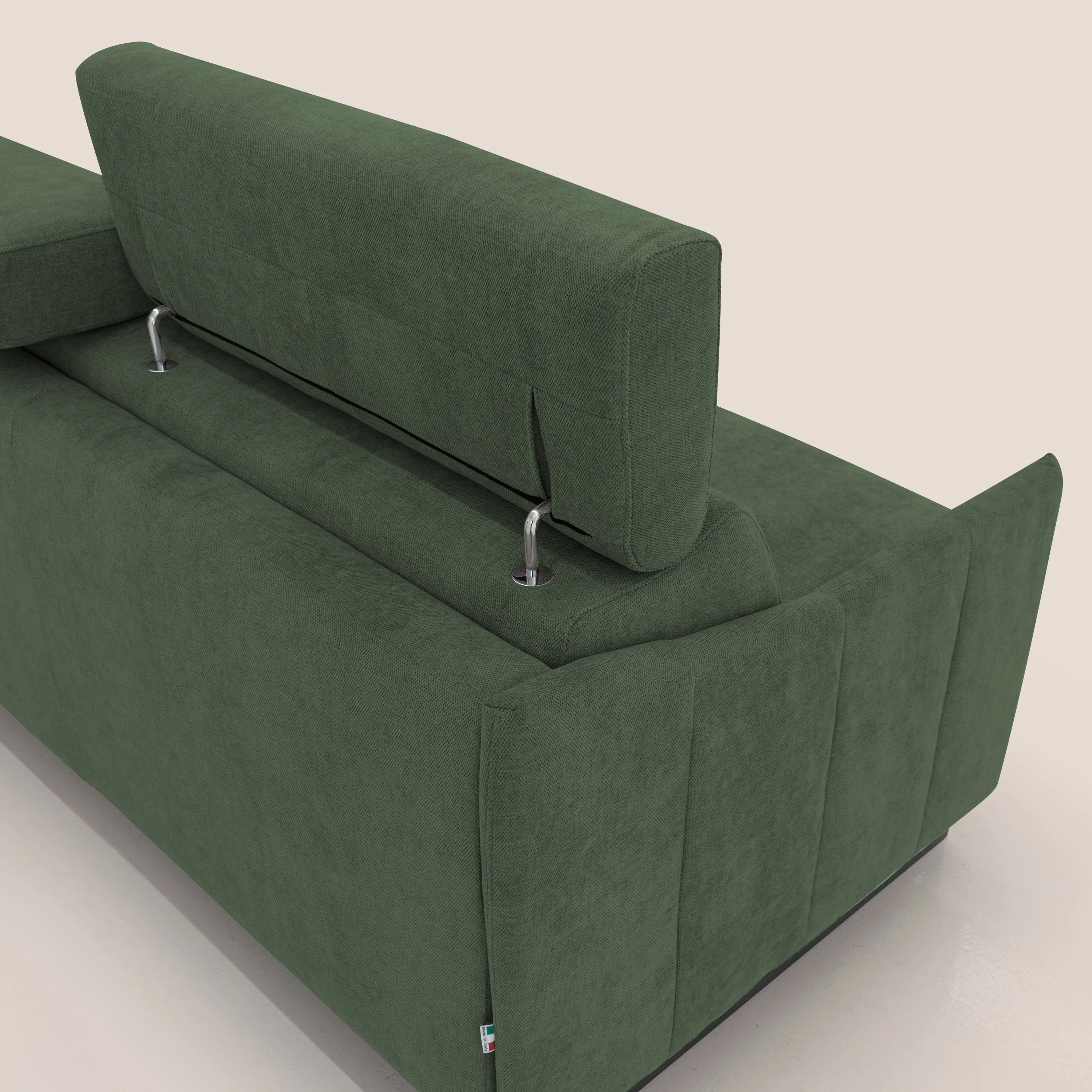 Loto canapé convertible compact avec matelas H 18cm et pieds hauts en tissu imperméable T14 vert - Image 9