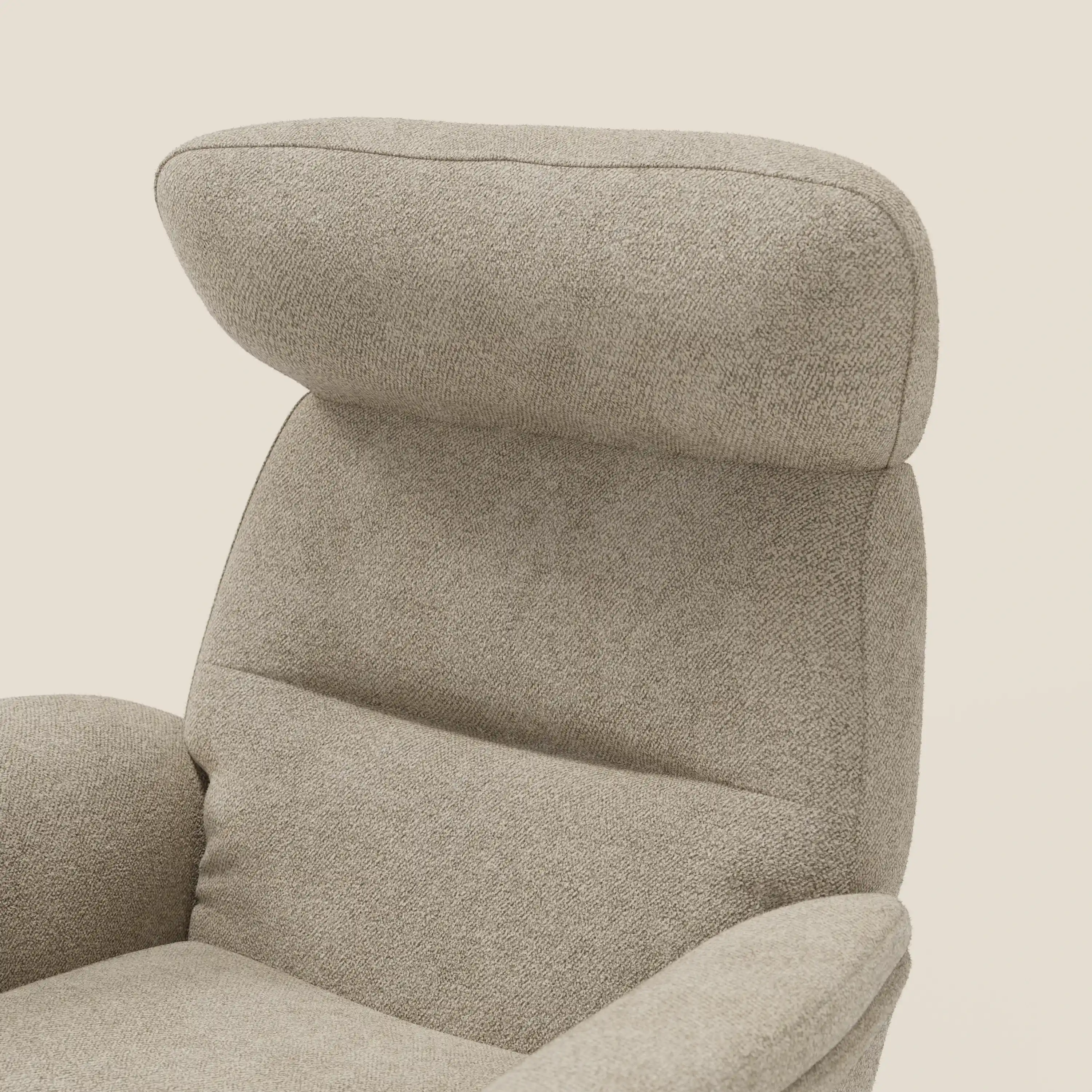 Lunor Fauteuil relax avec pouf en tissu bouclé imperméable T07 beige - Image 7