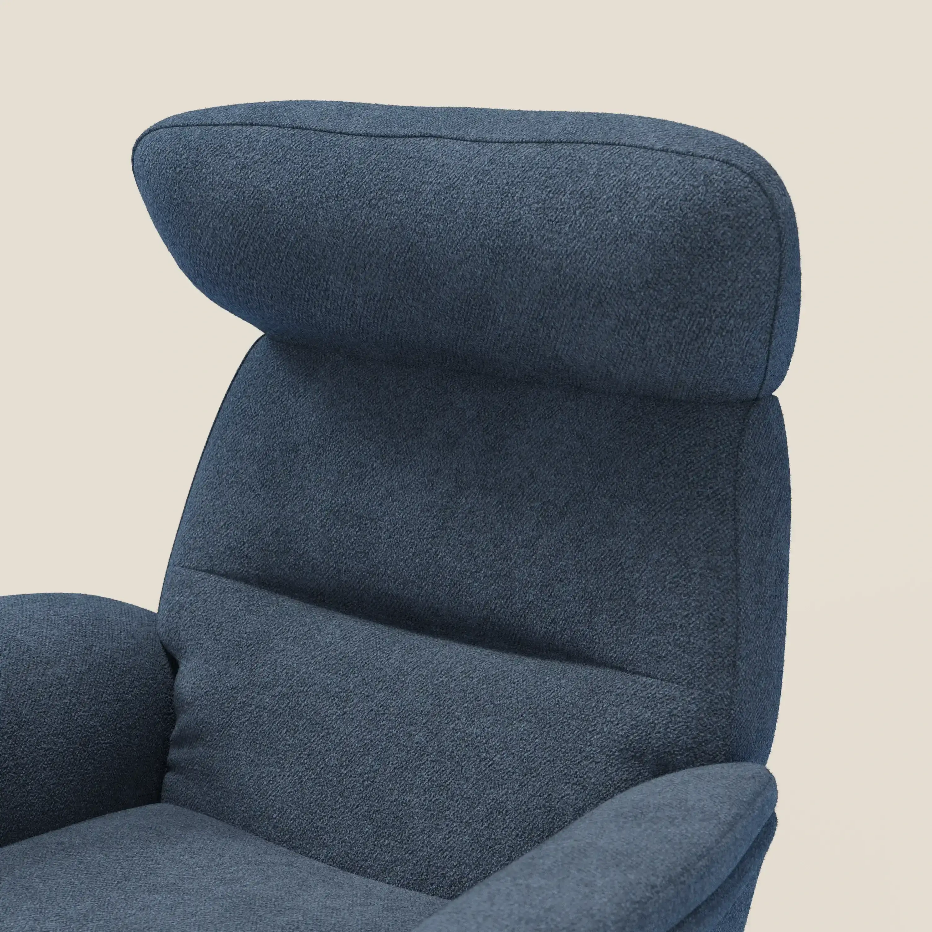 Lunor Fauteuil relax avec pouf en tissu bouclé imperméable T07 bleu - Image 7